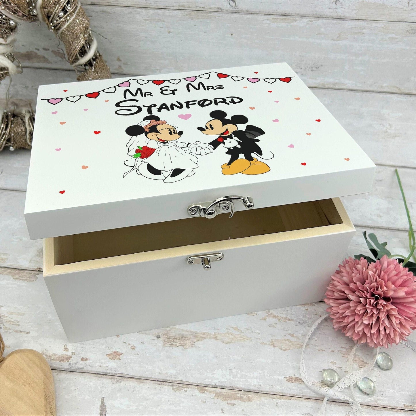 Mickey Minnie Disney Wedding Box Personalised Wedding Gift