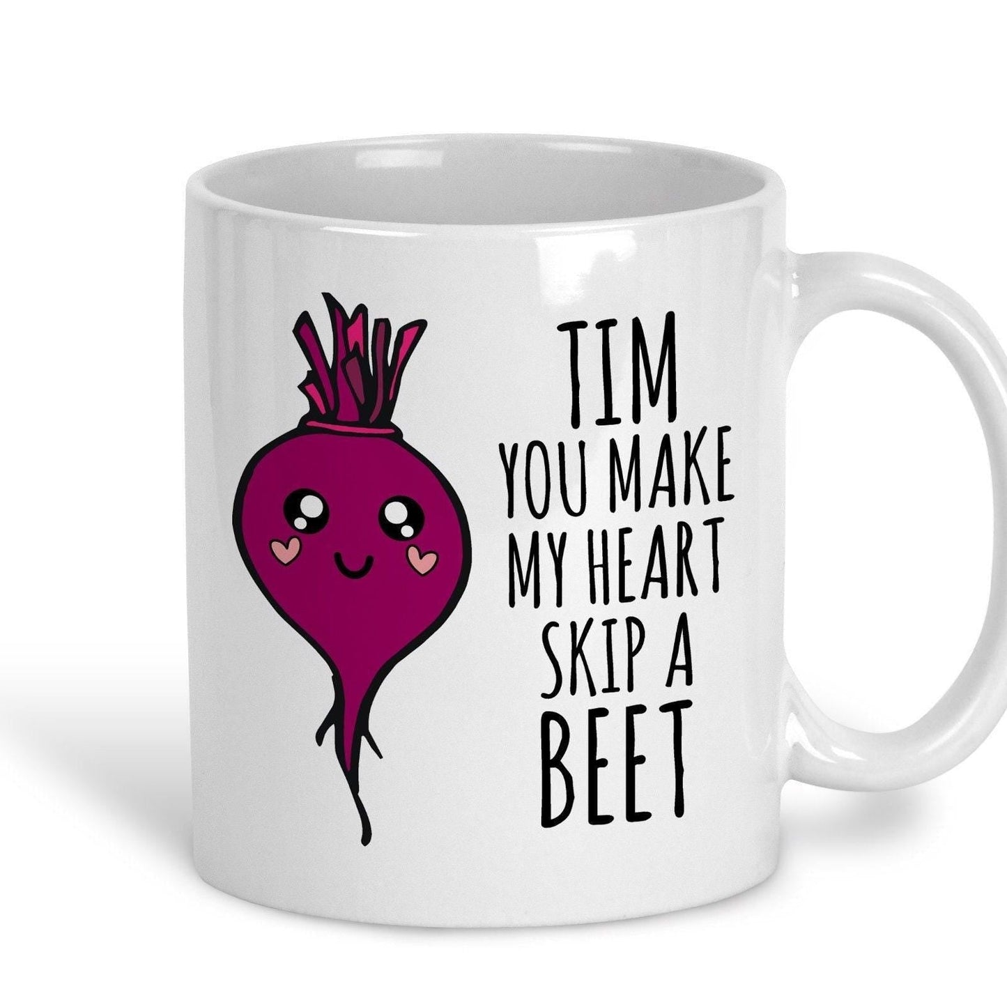Beetroot Heart Skip A Beet Beat Funny Personalised Mug Valentine's Day Boyfriend Girlfriend Gift Partner