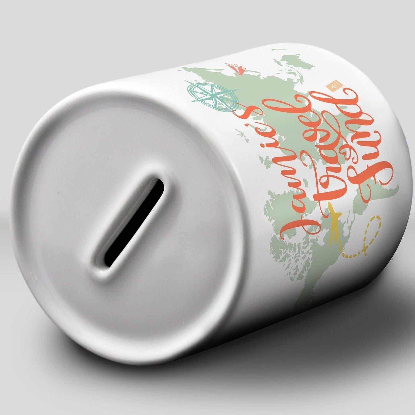 Travel Fund Mountains Design Money Box - Adventure Gift - Personalised Gap Year Savings