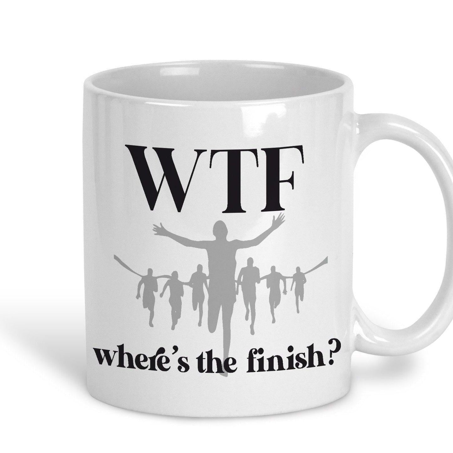 WTF Where's The Finish? Runner Run Personalised Sport Mug