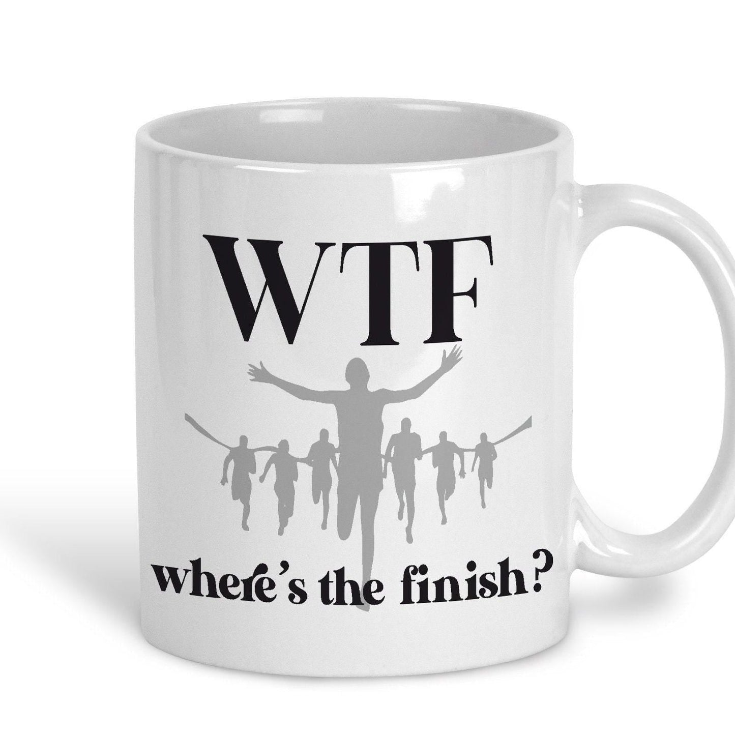 WTF Where's The Finish? Runner Run Personalised Sport Mug