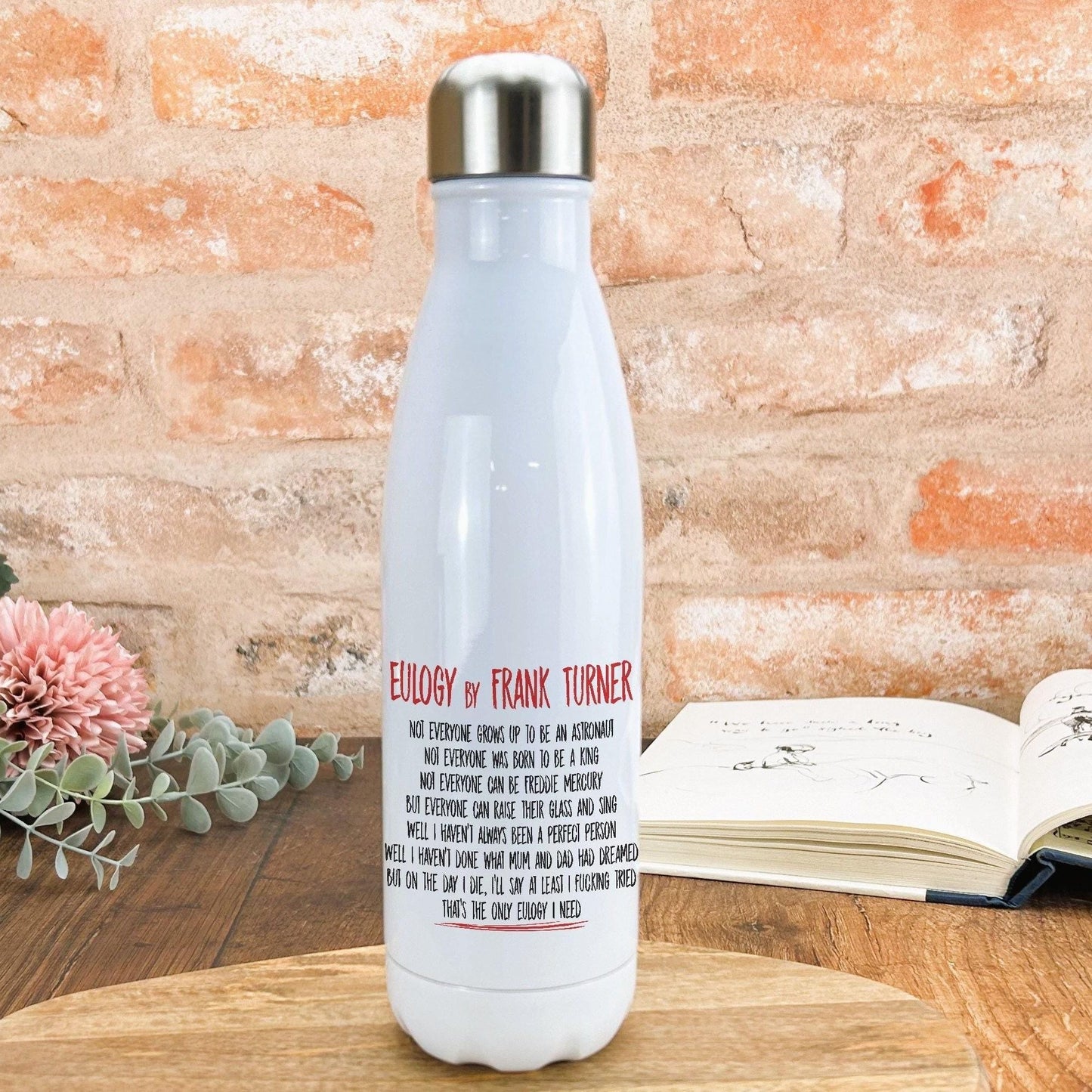 Frank Turner Eulogy Music Lyrics Water Bottle Gift