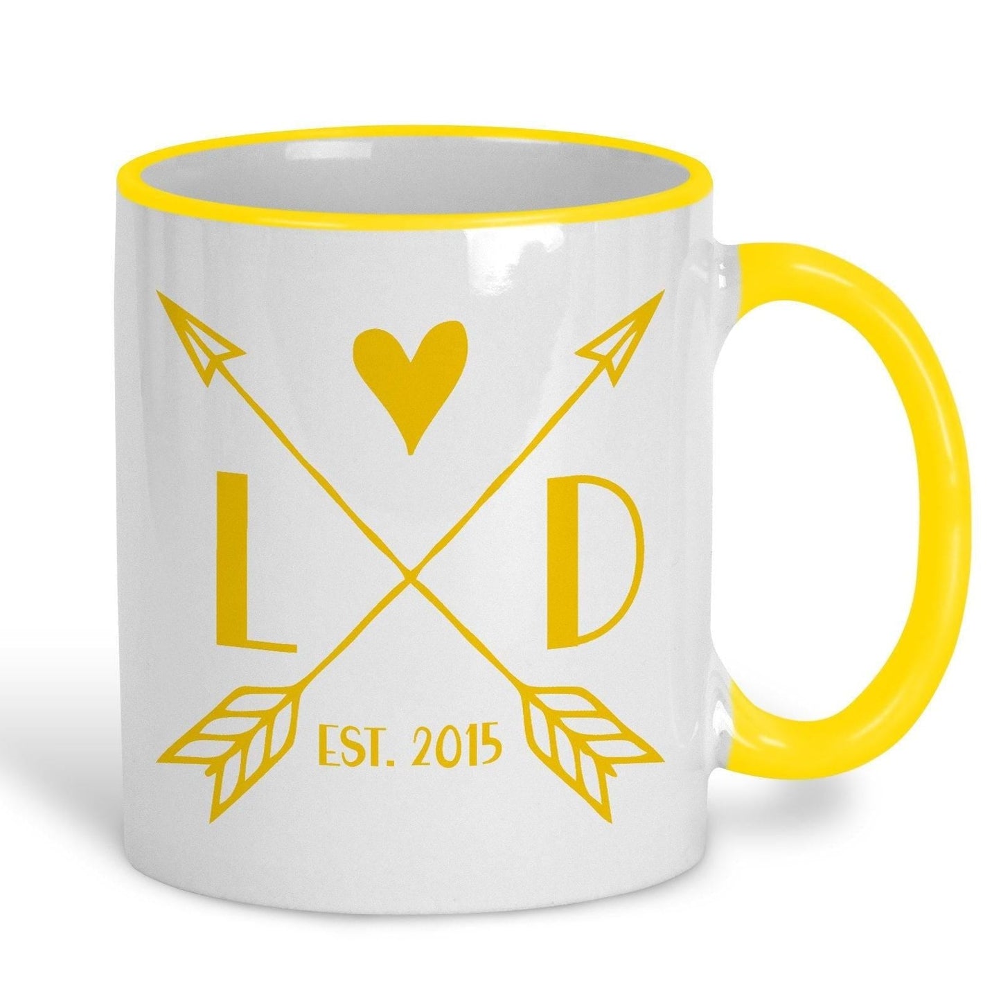 Arrows Initials Date Personalised Valentine's Day Ceramic Mug
