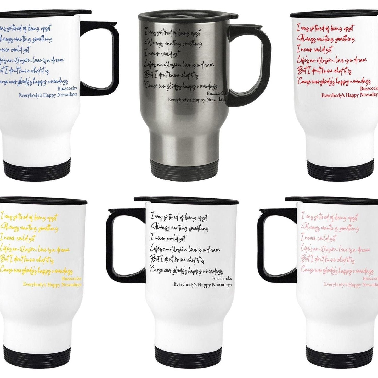 Buzzcocks Everybody's Happy Nowadays Personalised Travel Mug