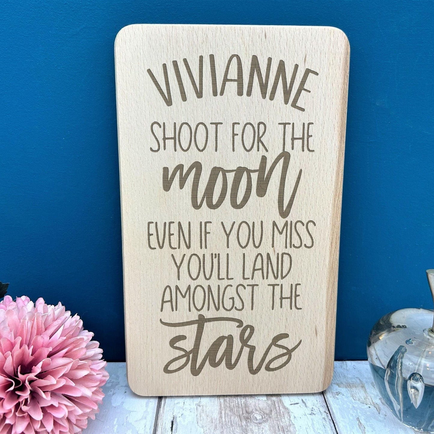 Shoot For The Moon Plaque Inspiring Nursery Children's Room Plaque Wall Decor