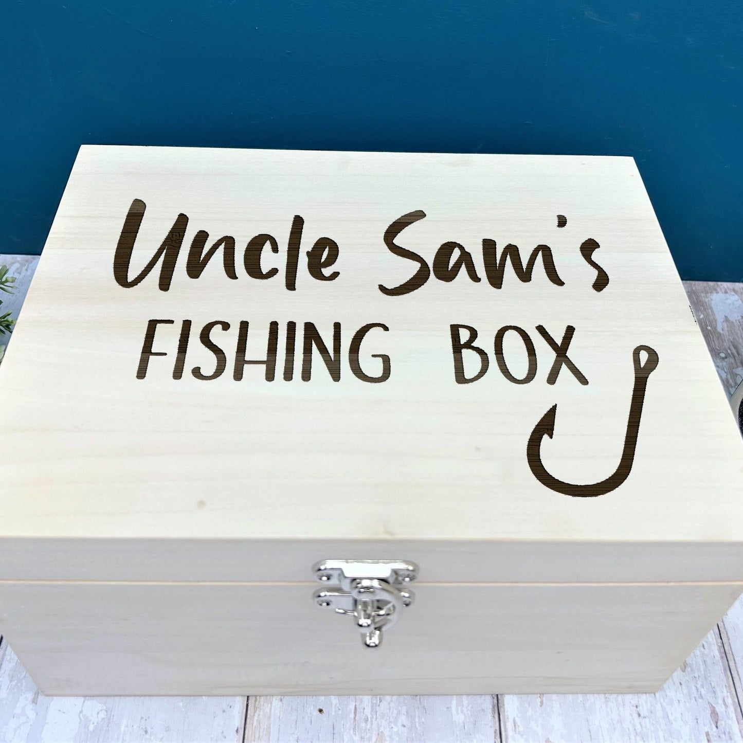 Fishing Tackle Storage Box - Luxury Wooden Box - Personalised Gift