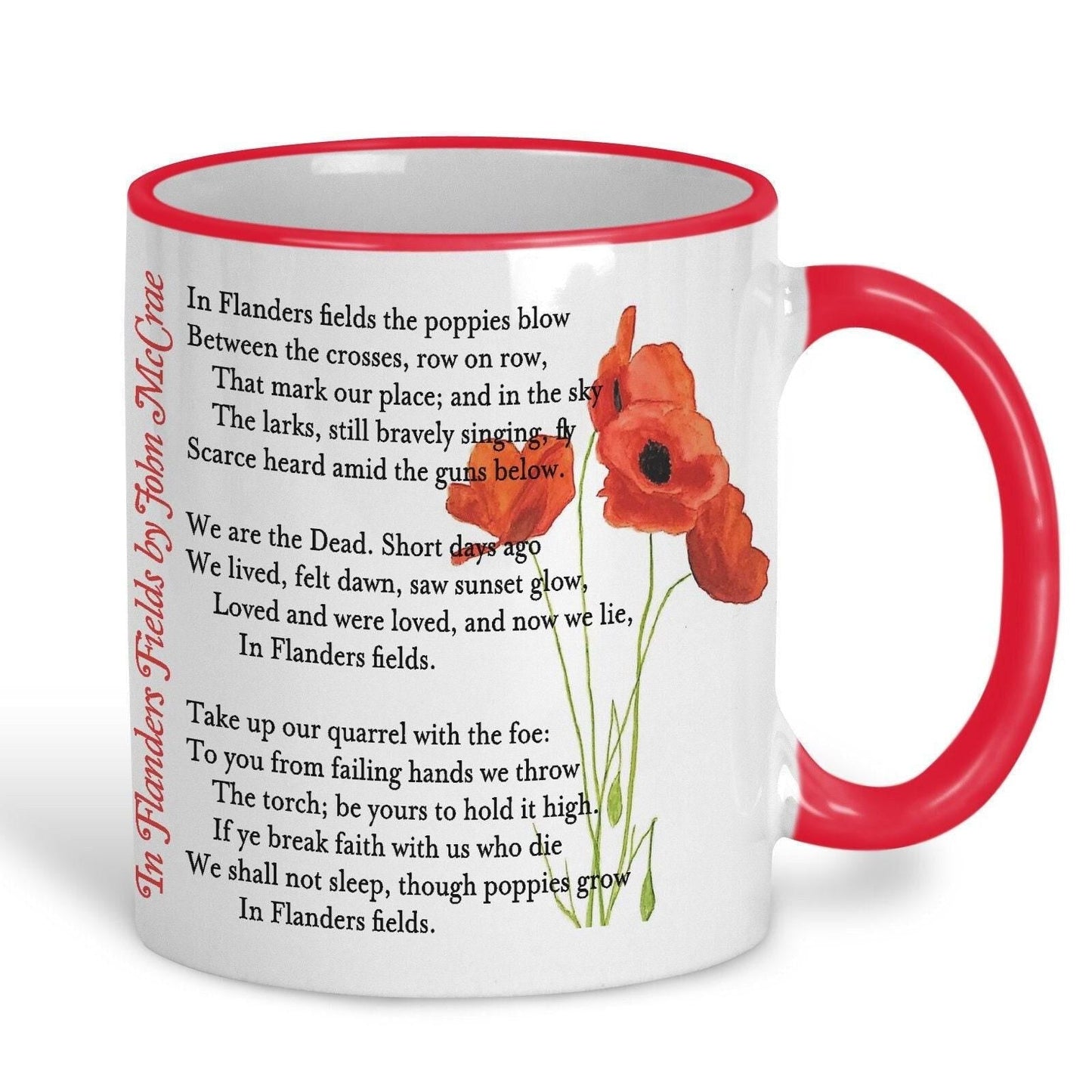 John McCrae In Flanders Fields Poppies World War 1 Poetry Quote Mug