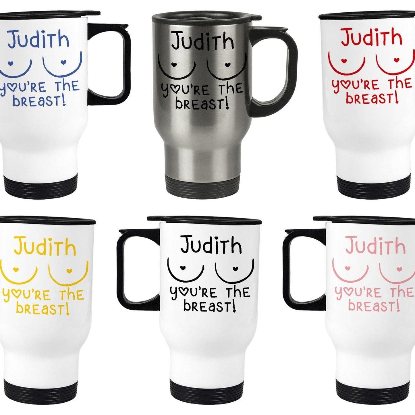 You're The Breast Boob Personalised Travel Mug Valentine's Day