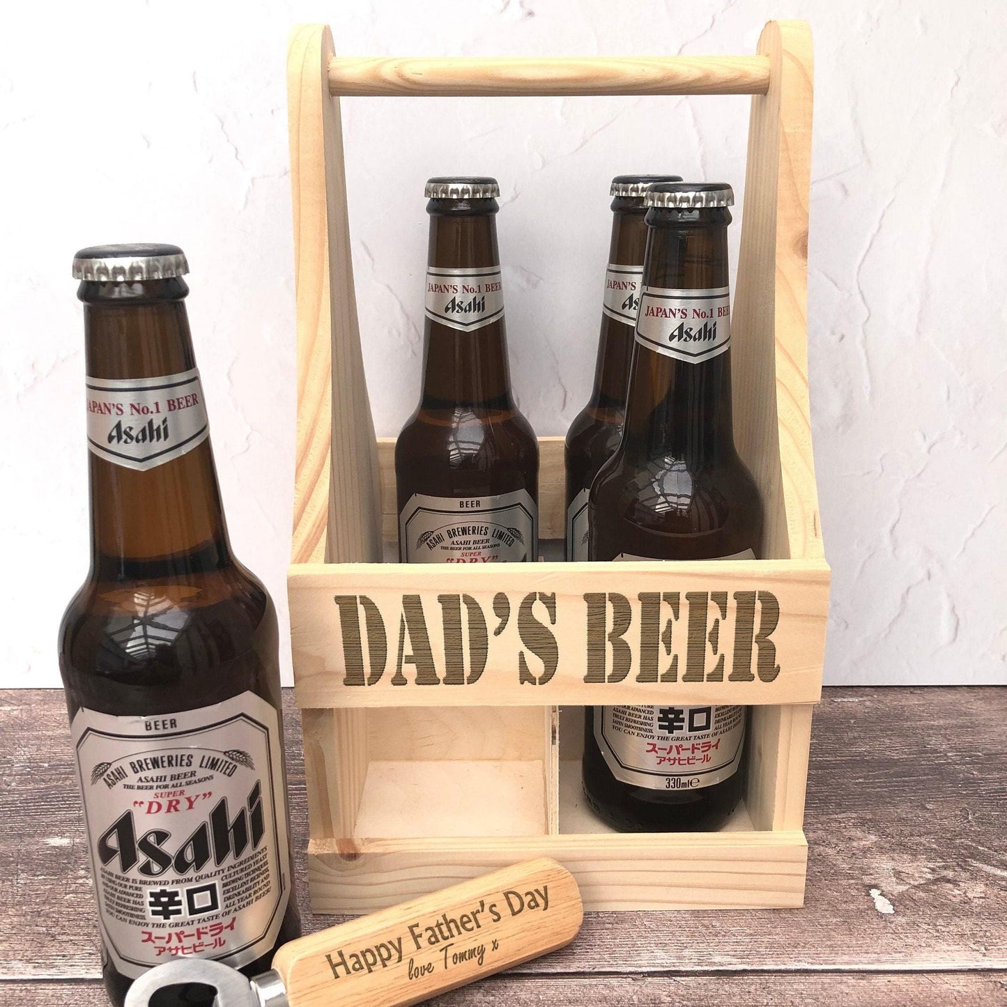 Stencil Font Beer Carrier Any Name - Personalised Birthday Gift - 18th - 21st