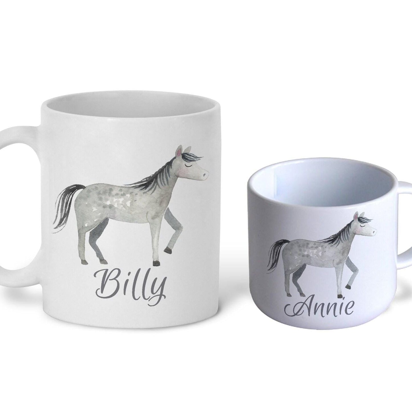 Horse Grey Pony Horseriding Children's Personalised Mug Unbreakable Kids Toddler Child Safe
