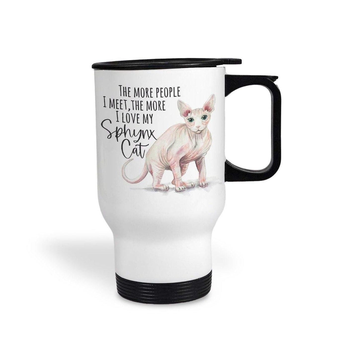 Sphynx Cat Travel Mug Personalised Gift