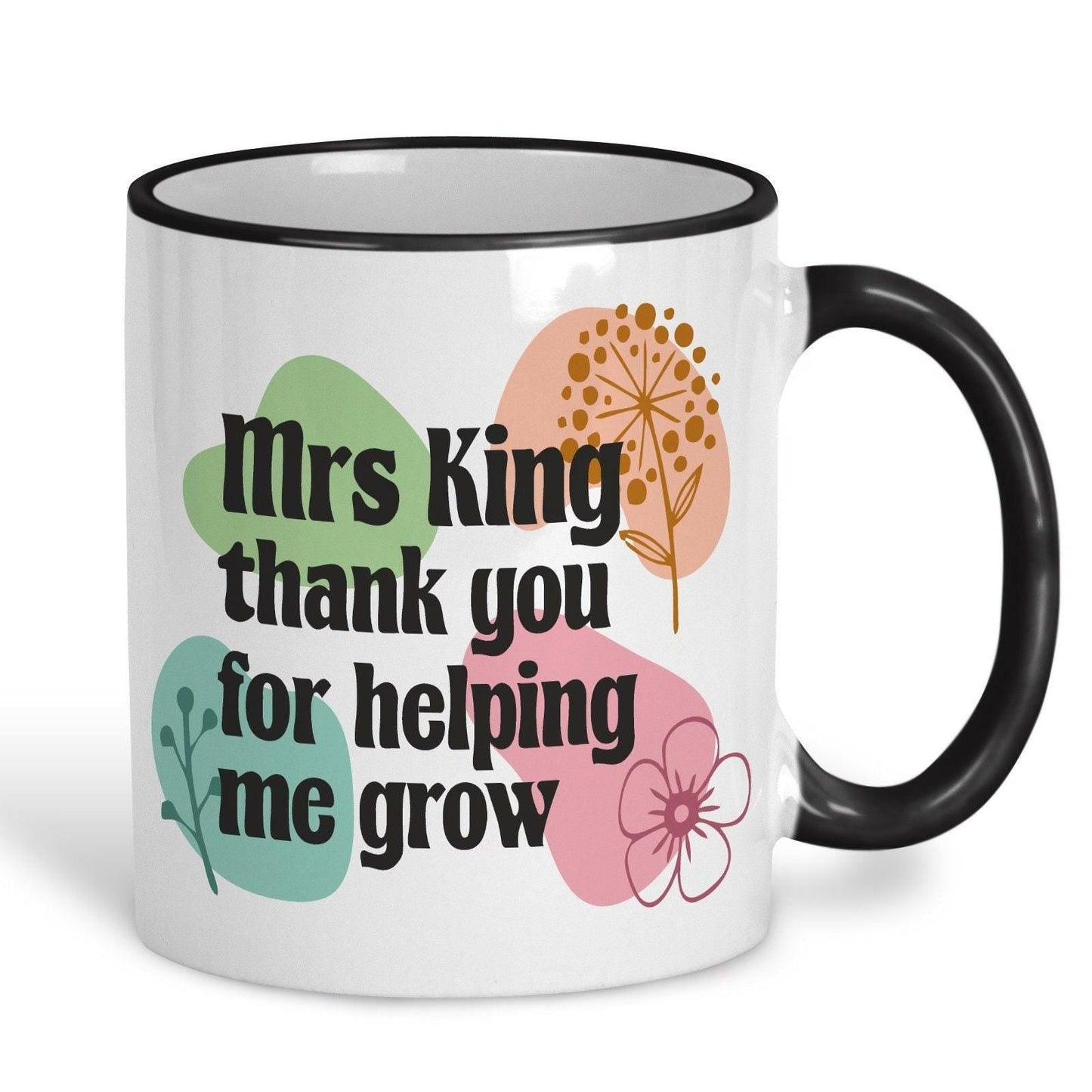 Helping Me Grow Teacher Personalised Ceramic Mug