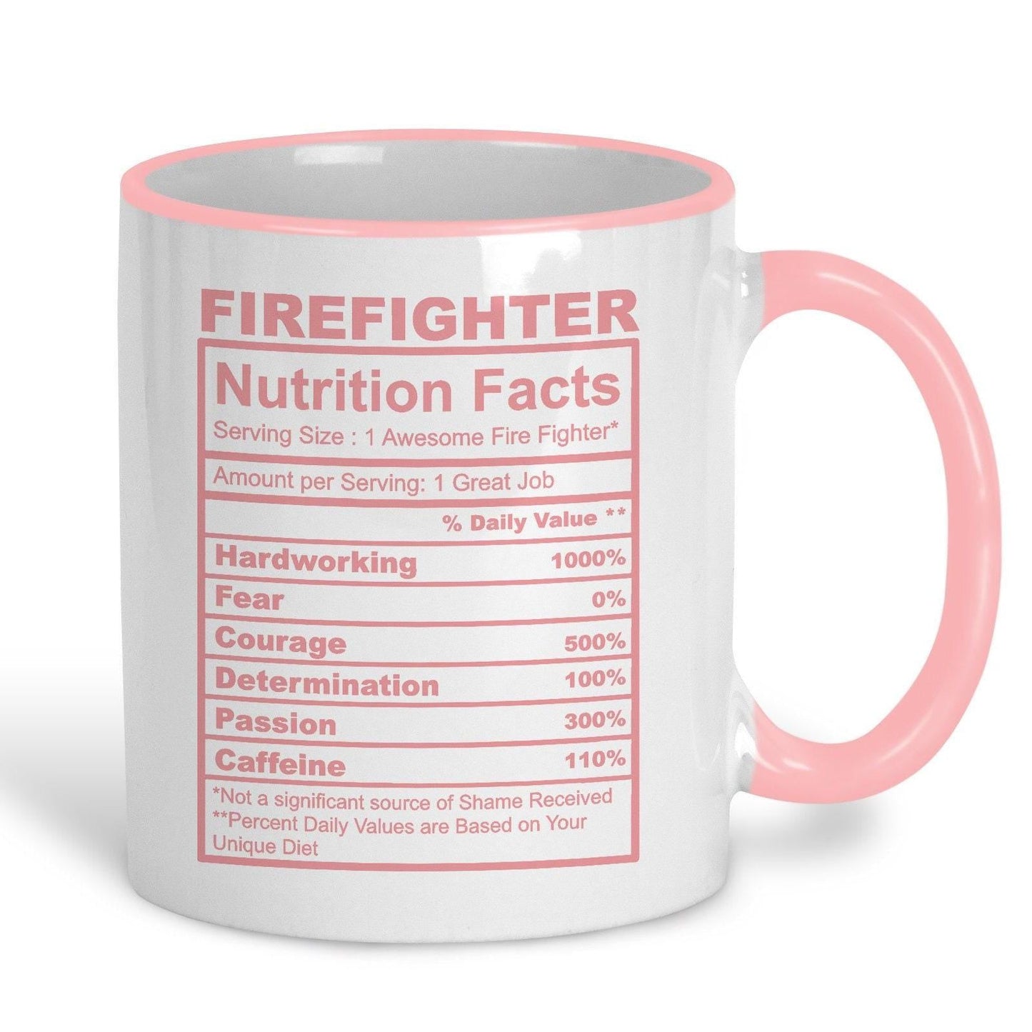 Firefighter Nutrition Facts Ceramic Mug