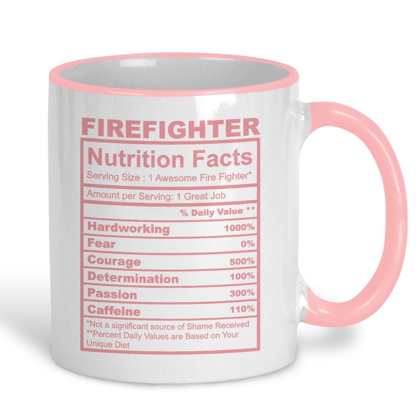 Firefighter Nutrition Facts Ceramic Mug