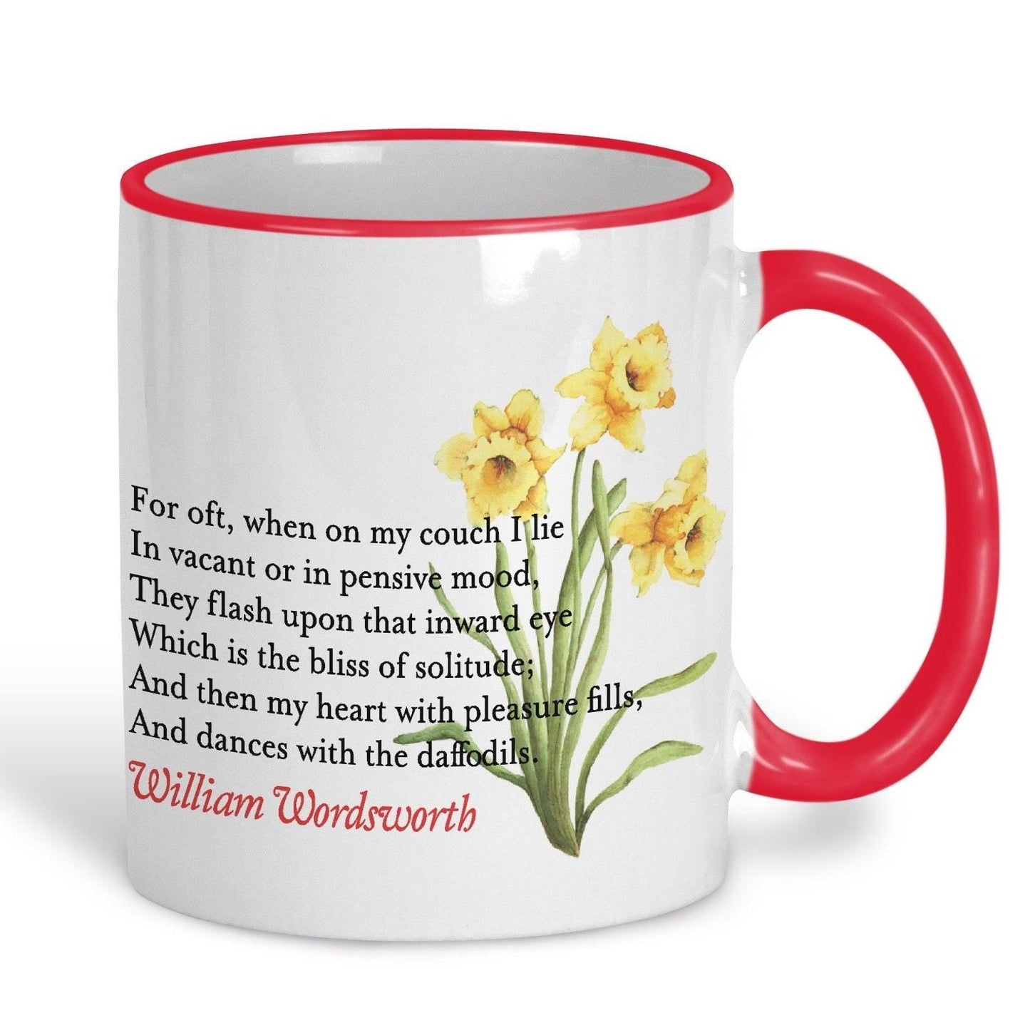 William Wordsworth Daffodils I Wandered Lonely as a Cloud Poetry Quote Mug E