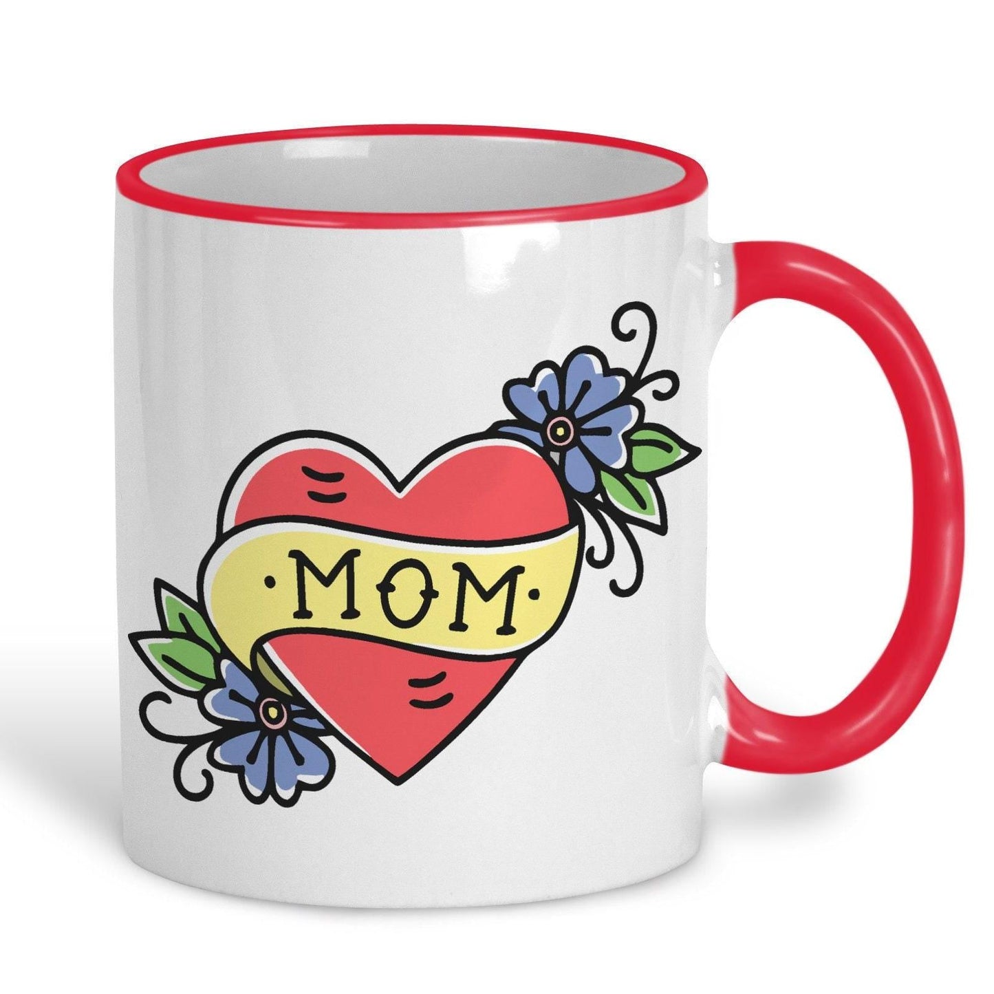 Mom American Traditional Style Tattoo Personalised Ceramic Mug