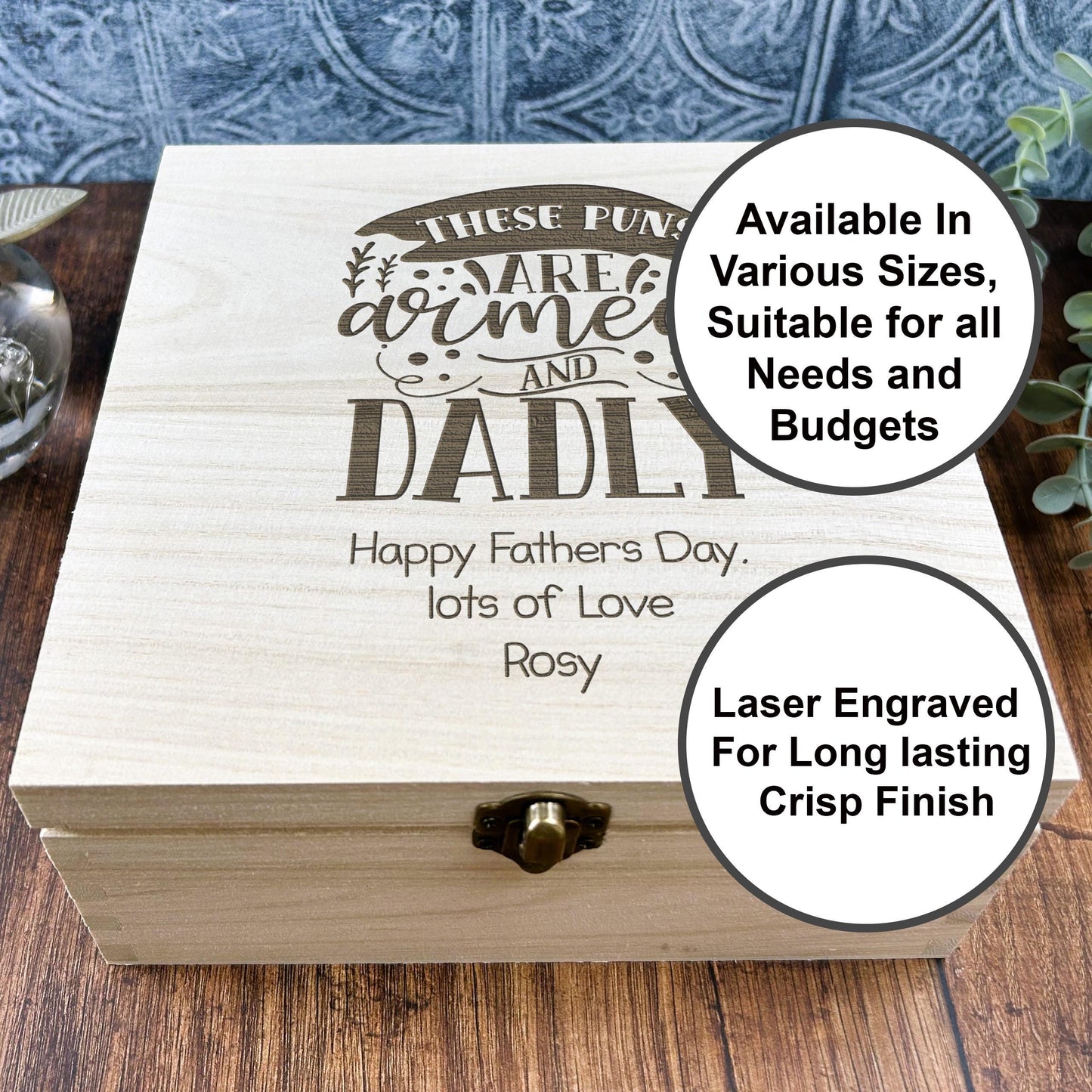 a personalized wooden box for father's day