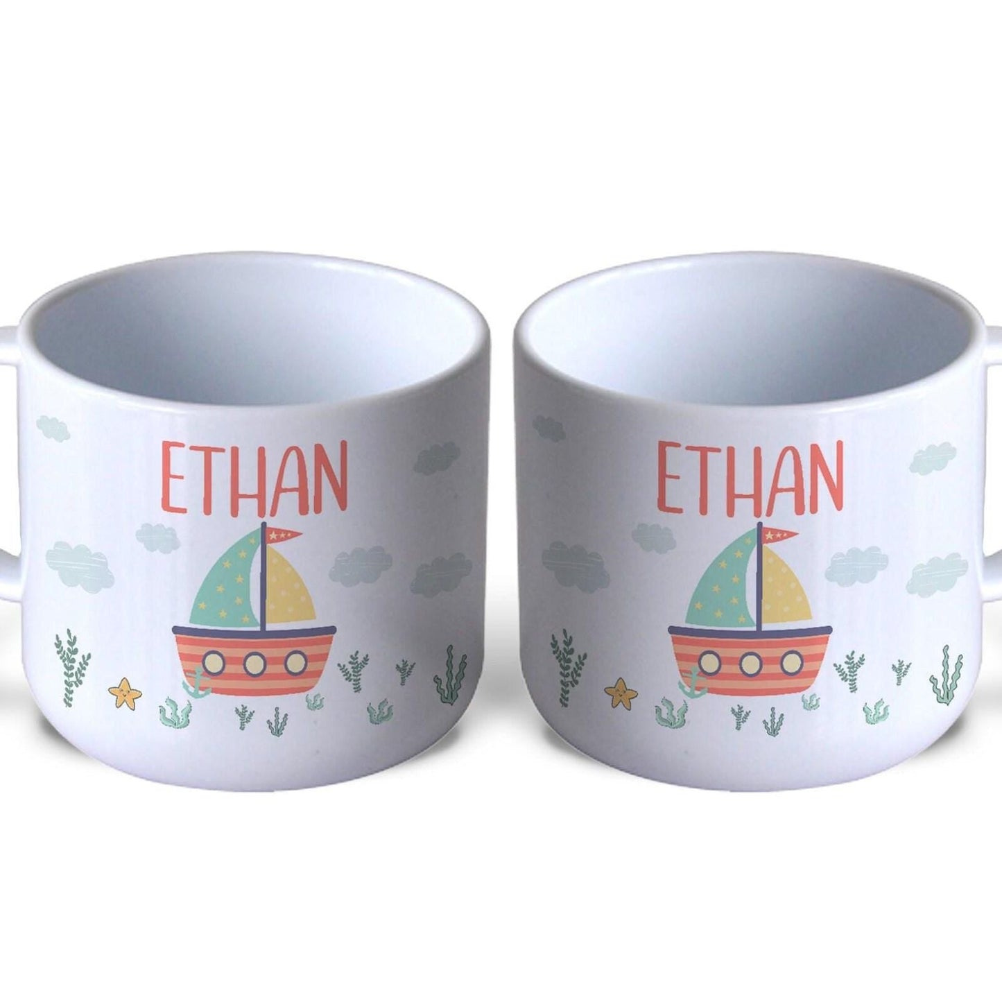 Sailboat First Birthday Children's Personalised Mug Unbreakable Kids Toddler Child Safe