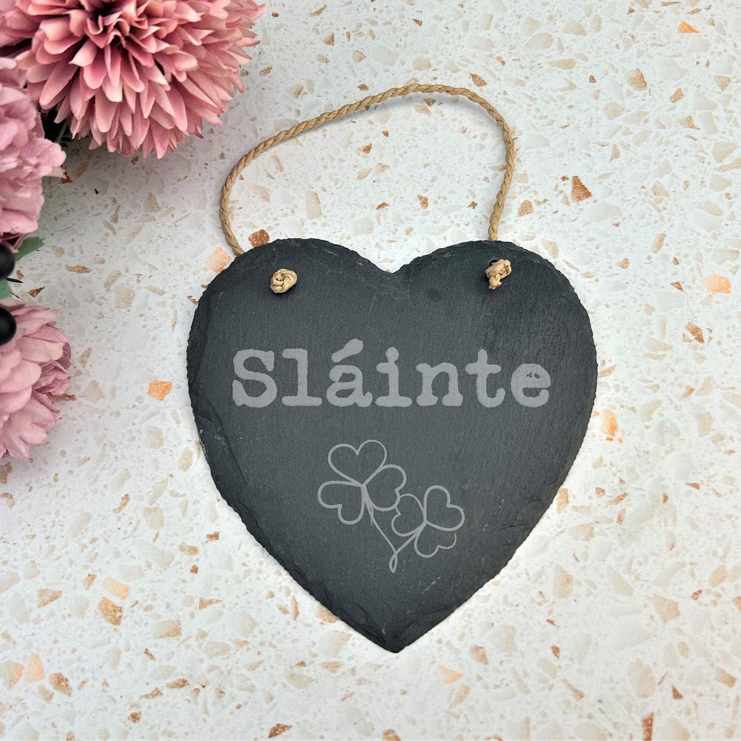 Sláinte - Northern Ireland Dialect - Slate Heart Plaque