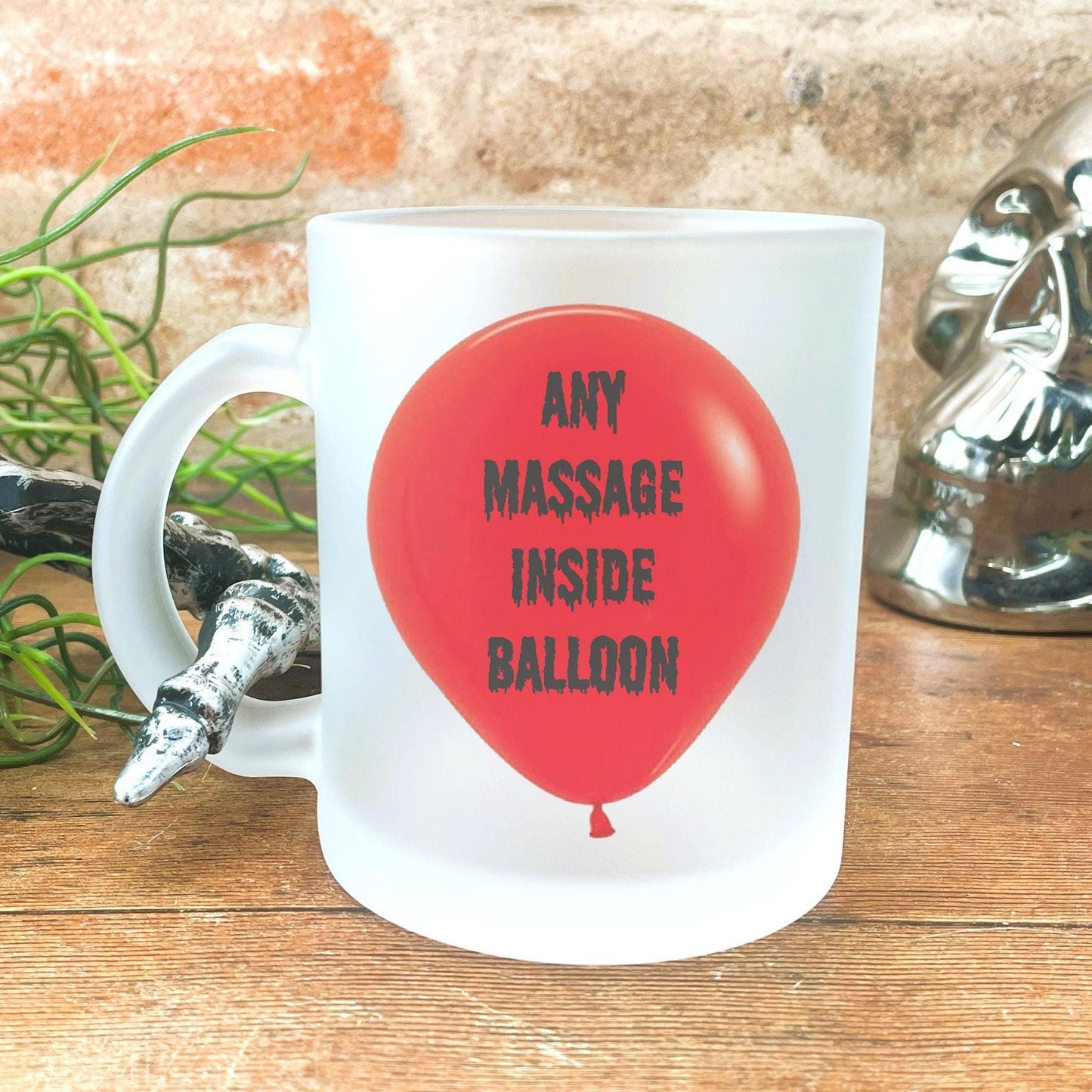 IT Movie Frosted Glass Mug - Features Pennywise the Clown - Personalised Gift