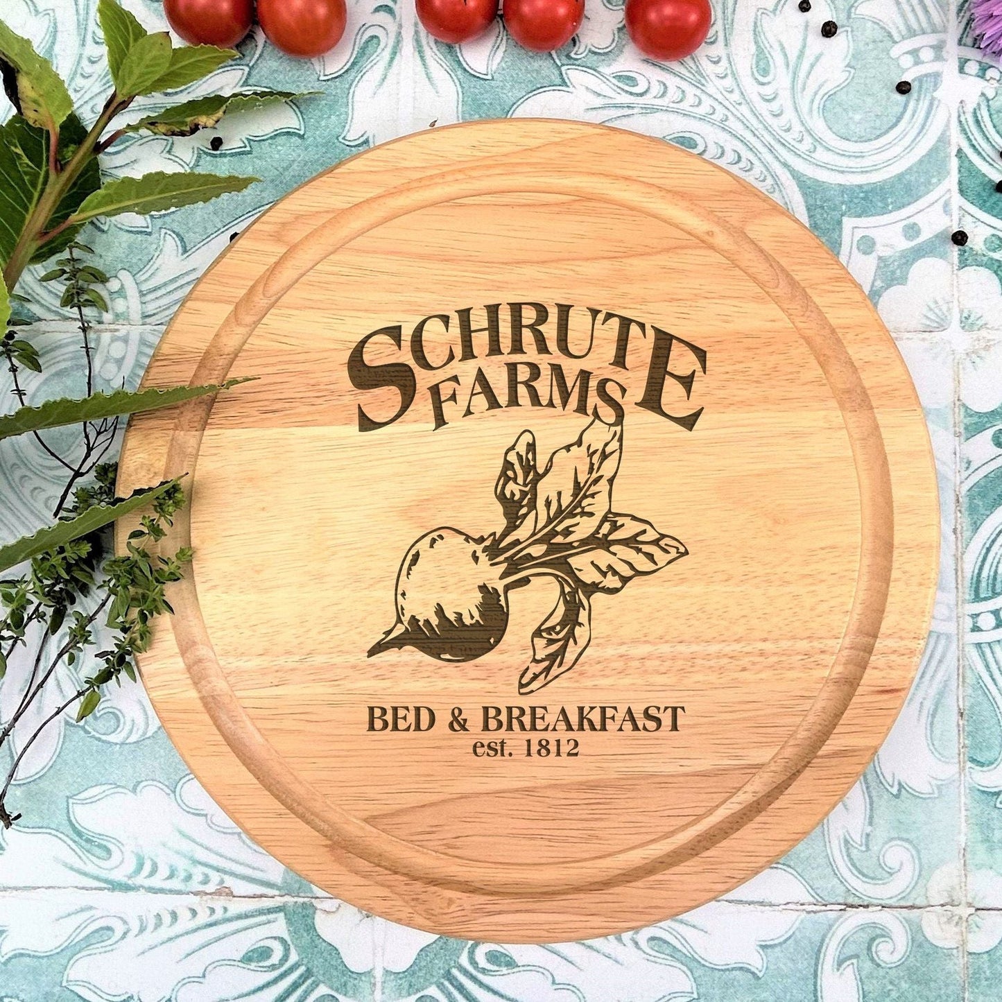 a cutting board sitting on top of a table