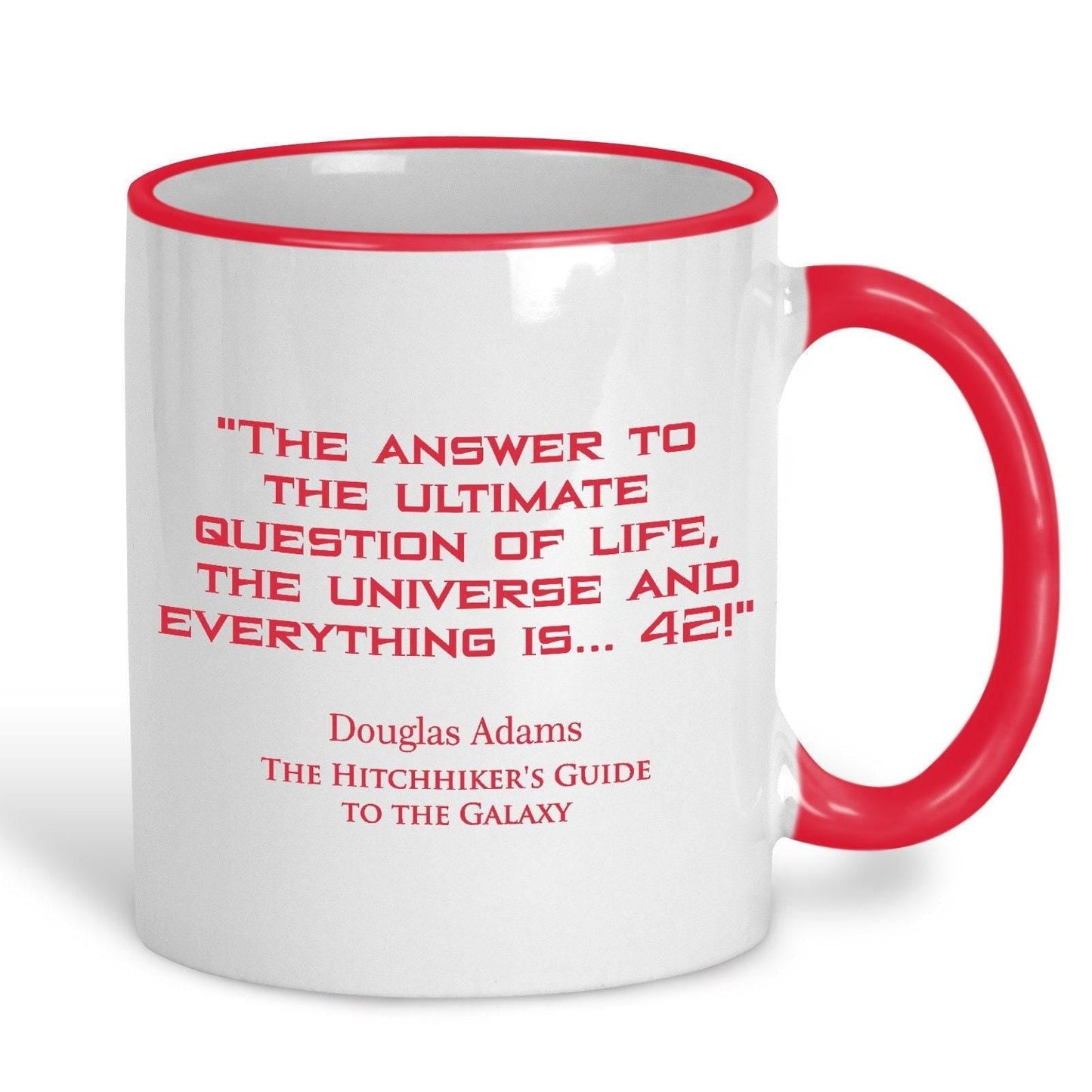 Hitchhiker's Guide to the Galaxy Douglas Adams Book Quote "Everything is 42" Classic Literature Mug