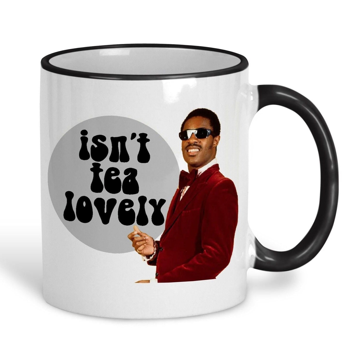 Stevie Wonder Isn't Tea Lovely Pun Music Personalised Ceramic Mug
