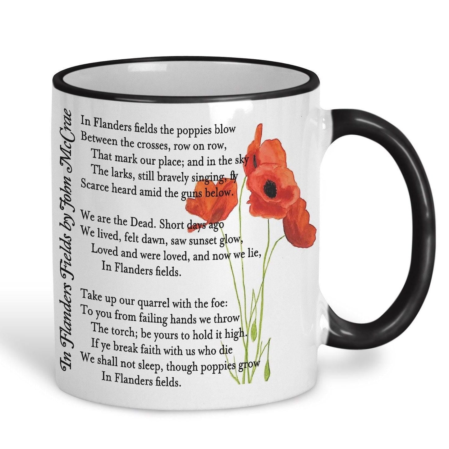 John McCrae In Flanders Fields Poppies World War 1 Poetry Quote Mug