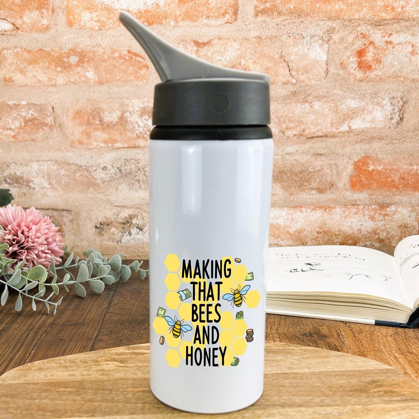 Making That Bees and Honey - Cockney Rhyming Slang Dialect - Personalised Water Bottle