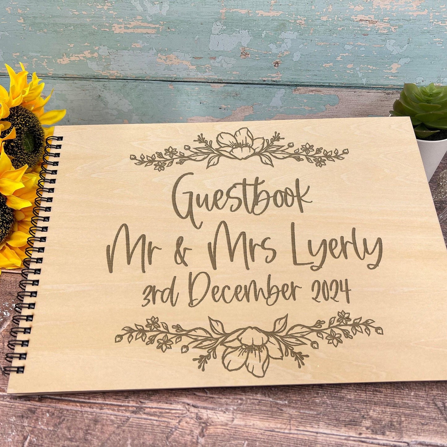 Floral Design - Personalised Wedding Guest Book