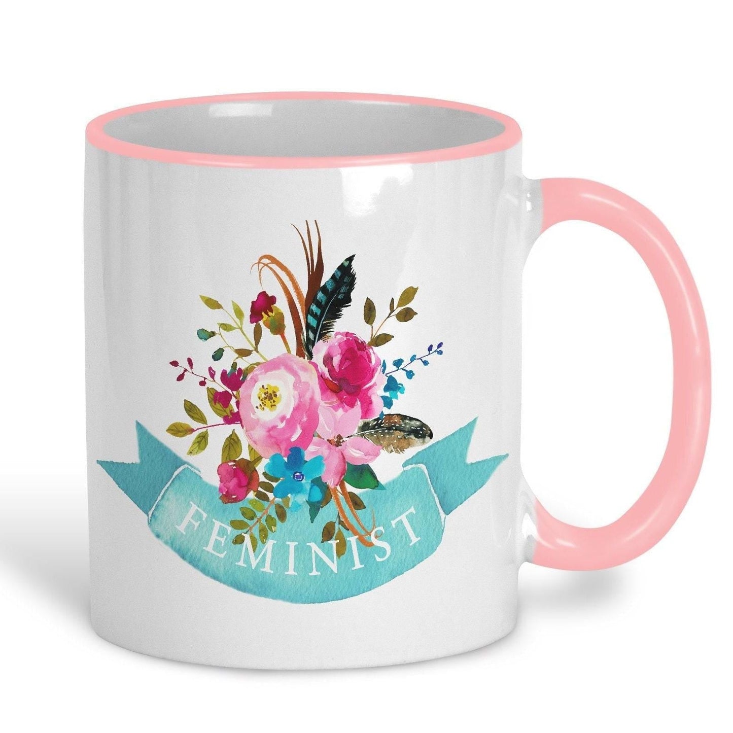 Feminist Floral Design Personalised Mug