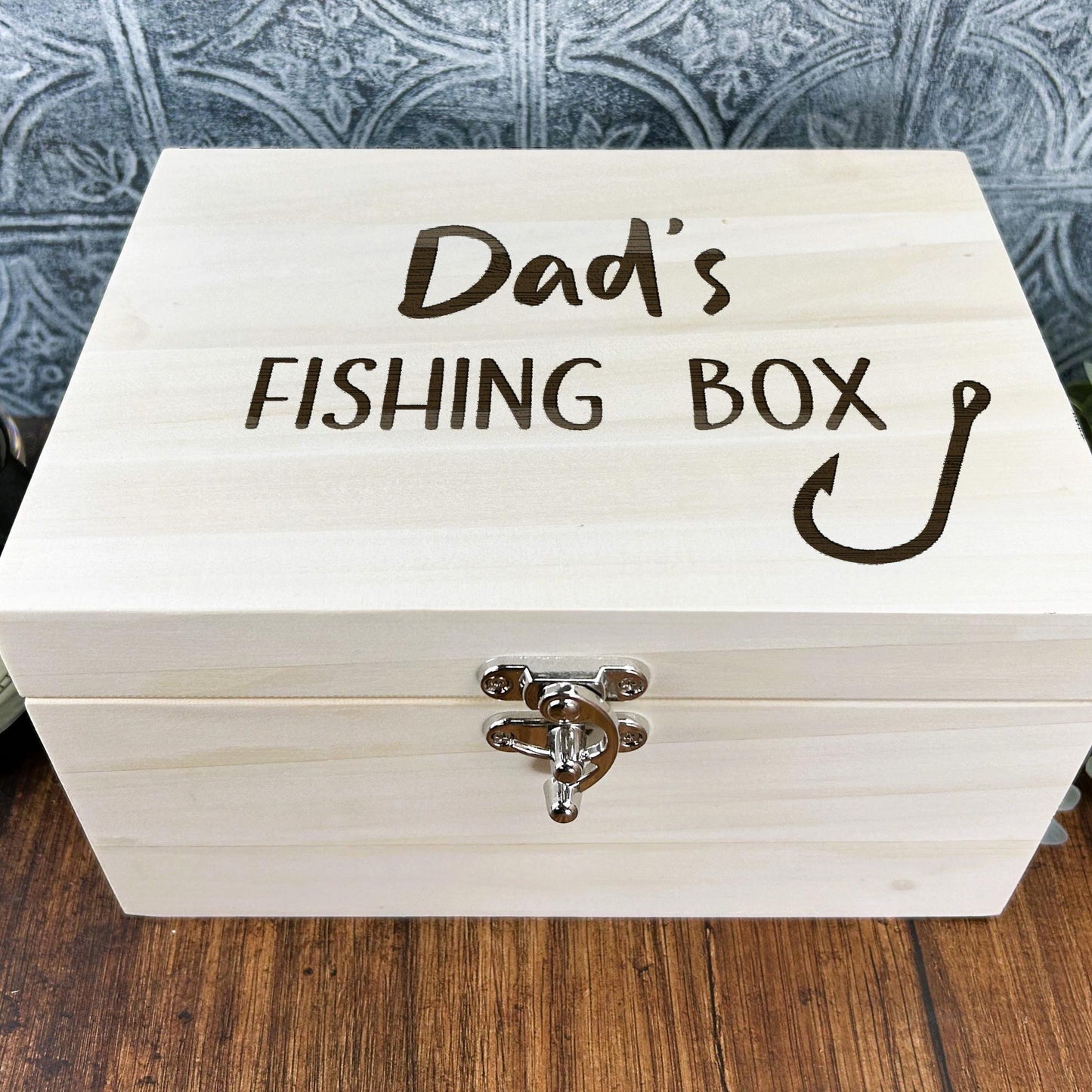 Fishing Tackle Storage Box - Luxury Wooden Box - Personalised Gift