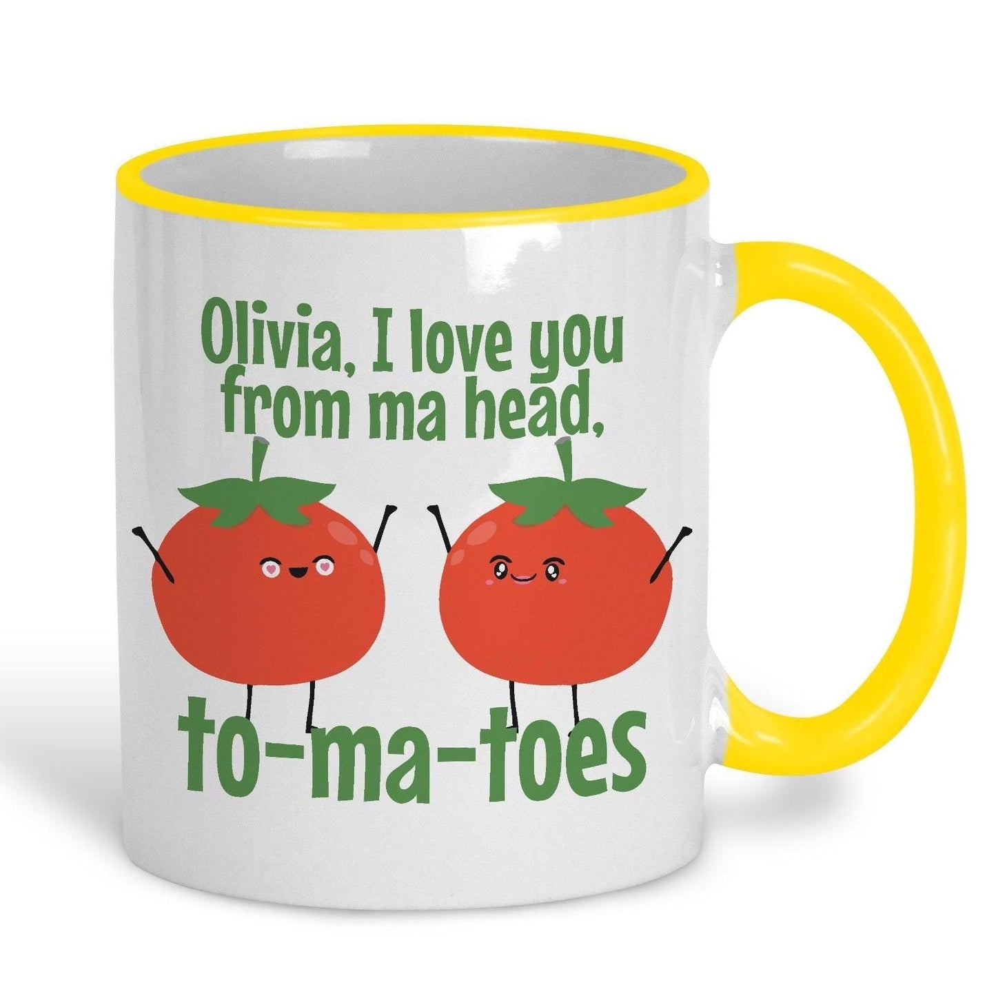 Love You Tomato Personalised Mug Valentine's Day Boyfriend Girlfriend Gift Partner Love