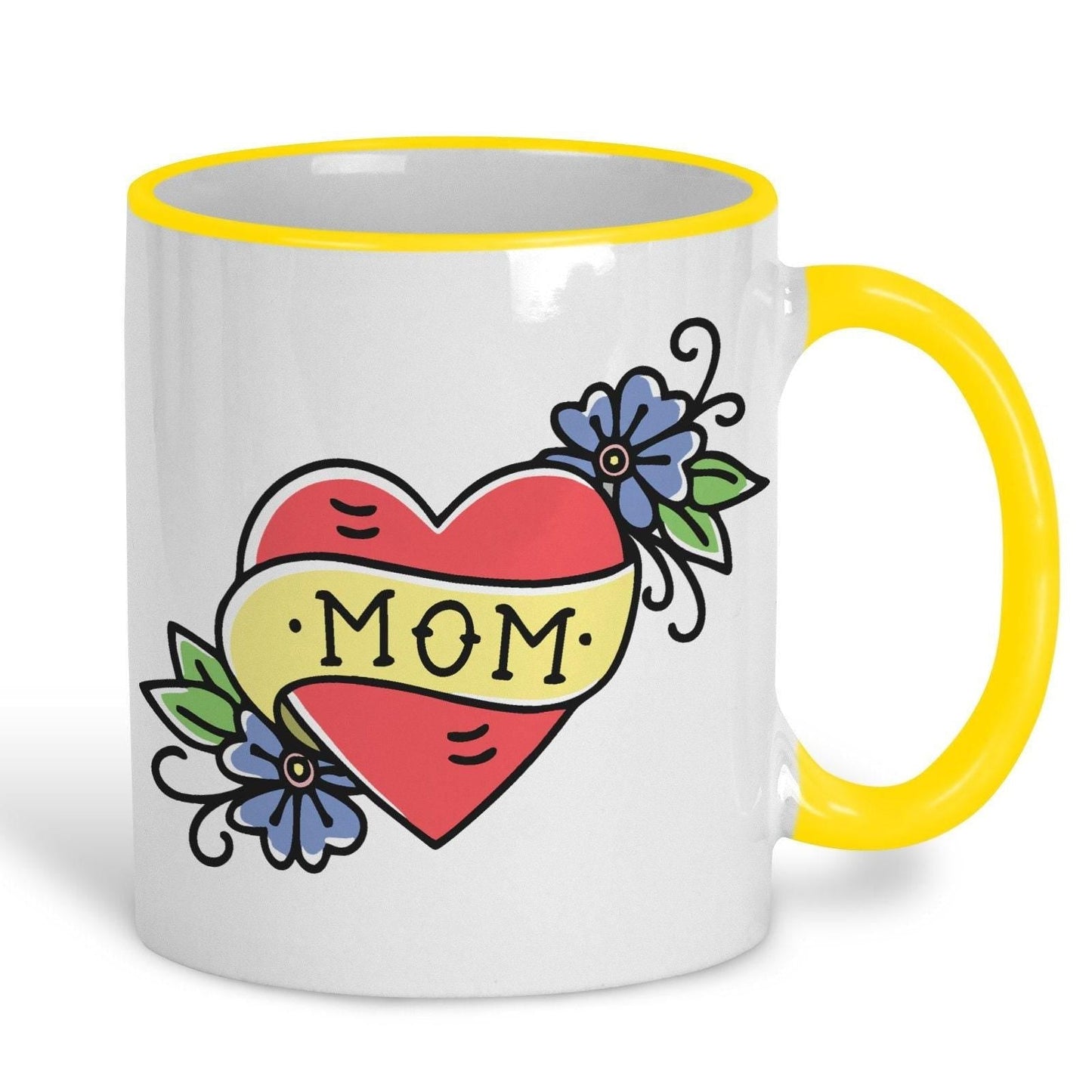 Mom American Traditional Style Tattoo Personalised Ceramic Mug