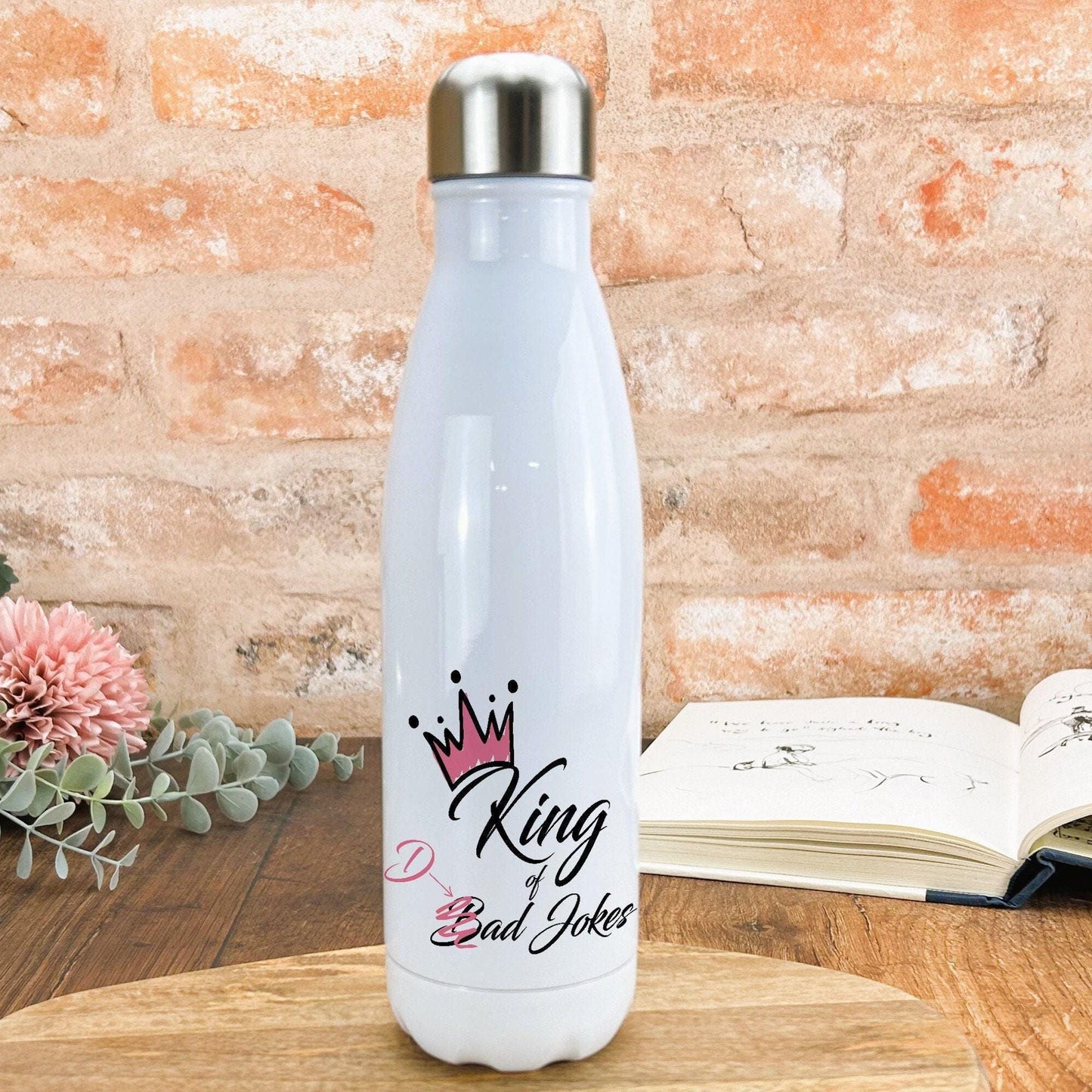 King of Bad Jokes Father's Day Personalised Water Bottle Gift