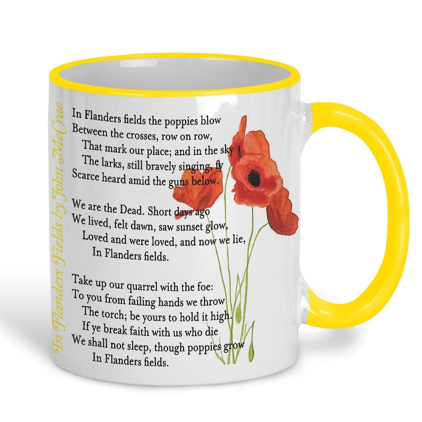 John McCrae In Flanders Fields Poppies World War 1 Poetry Quote Mug