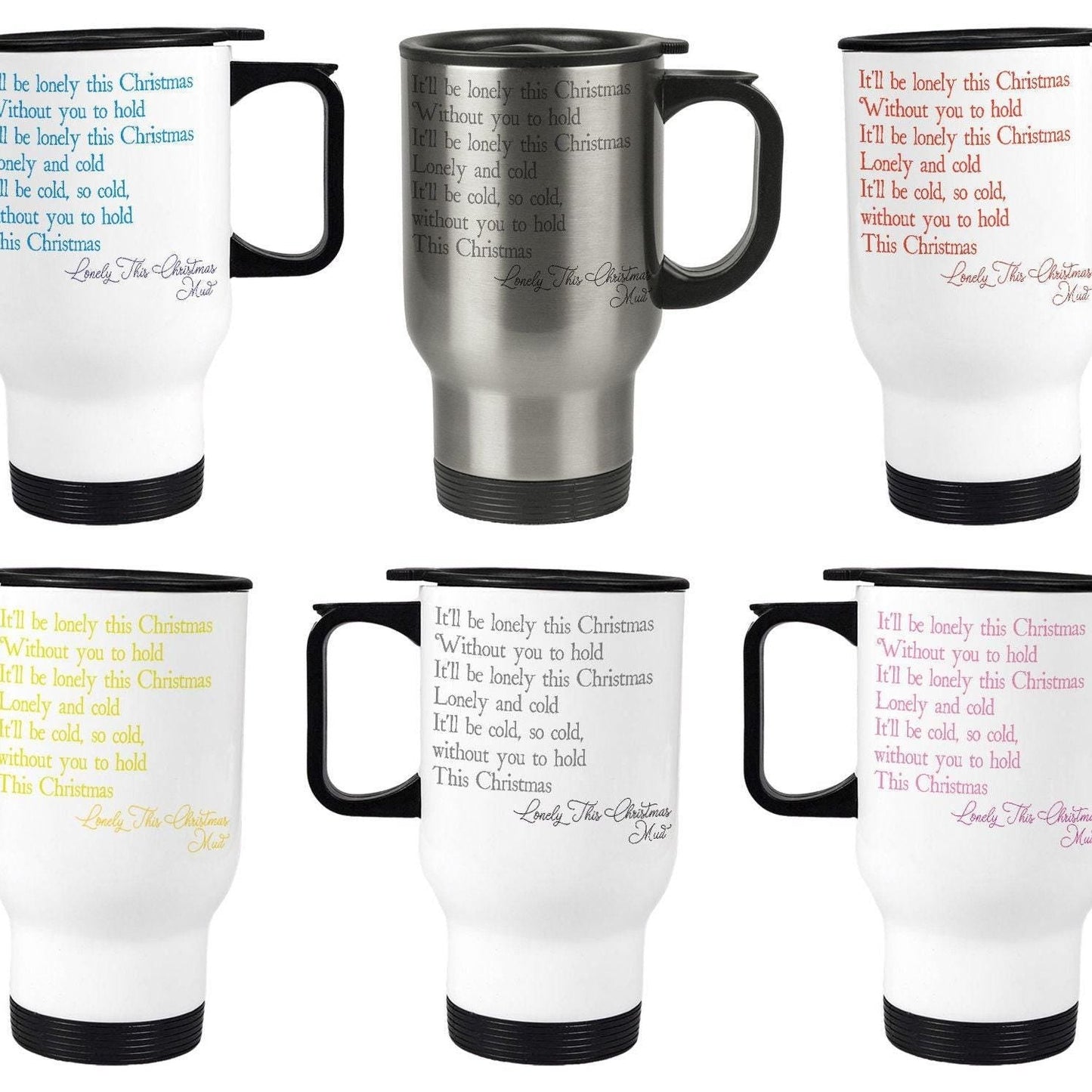 Lonely This Christmas Mud Christmas Song Lyrics Travel Mug