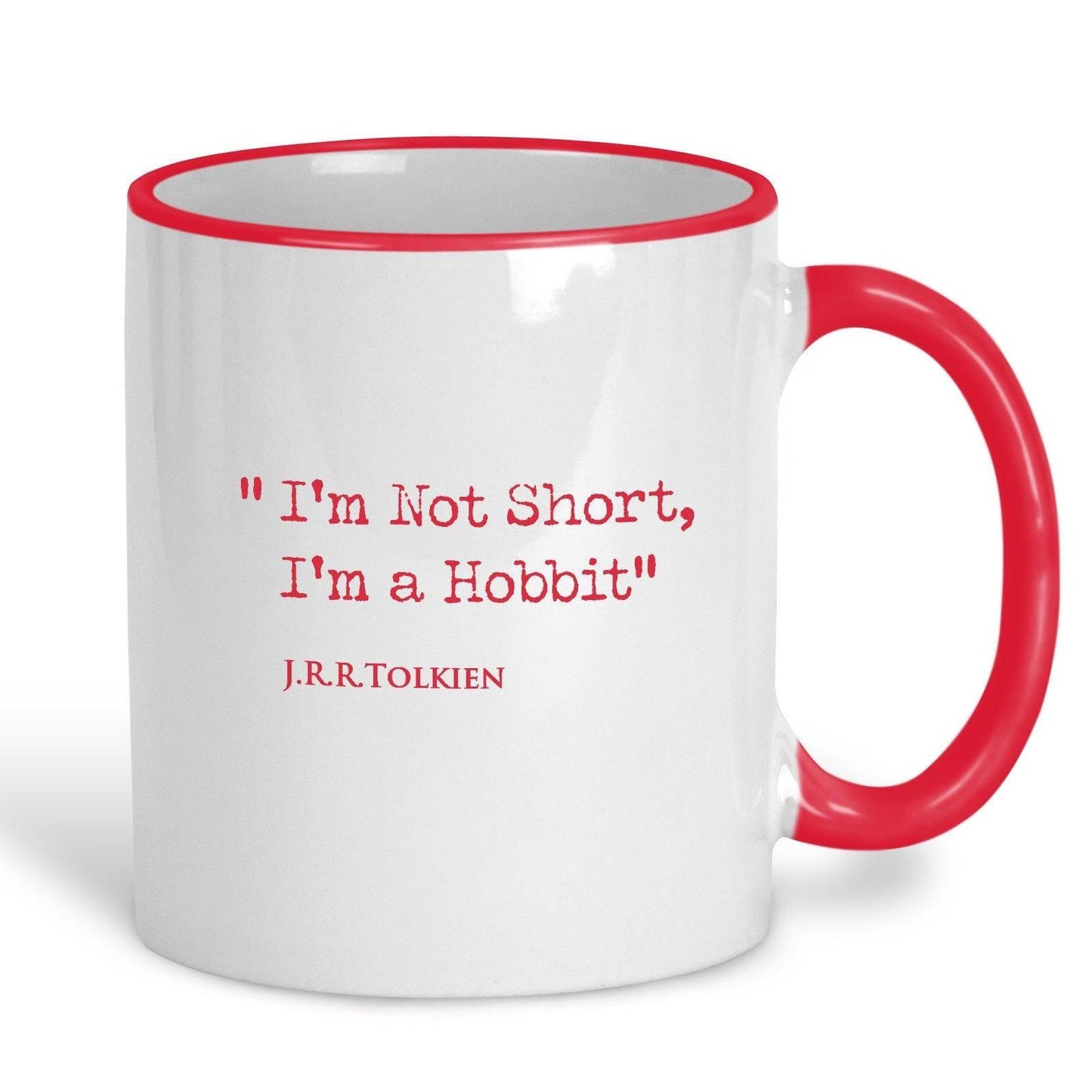 J.R.R Tolkien Quote "I'm Not Short, I'm a Hobbit" Classic Literature Ceramic Mug