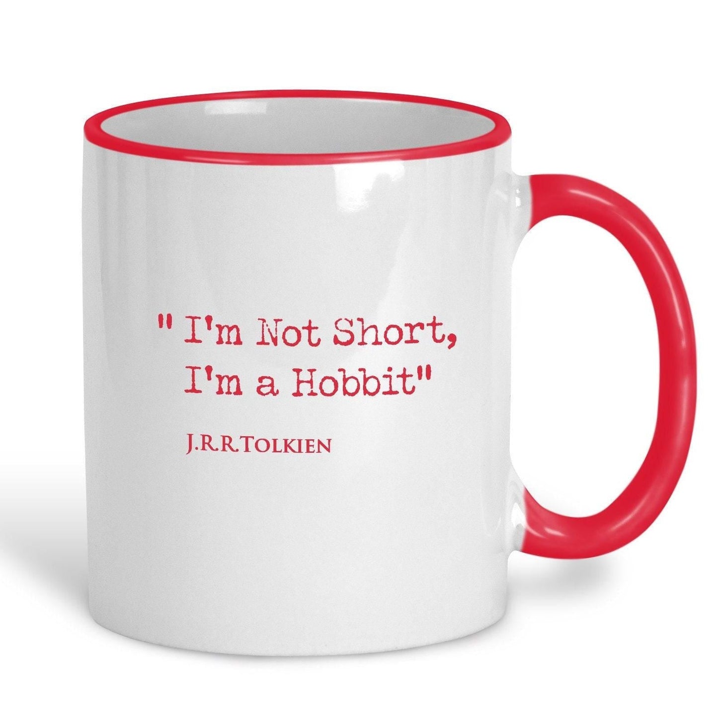J.R.R Tolkien Quote "I'm Not Short, I'm a Hobbit" Classic Literature Ceramic Mug