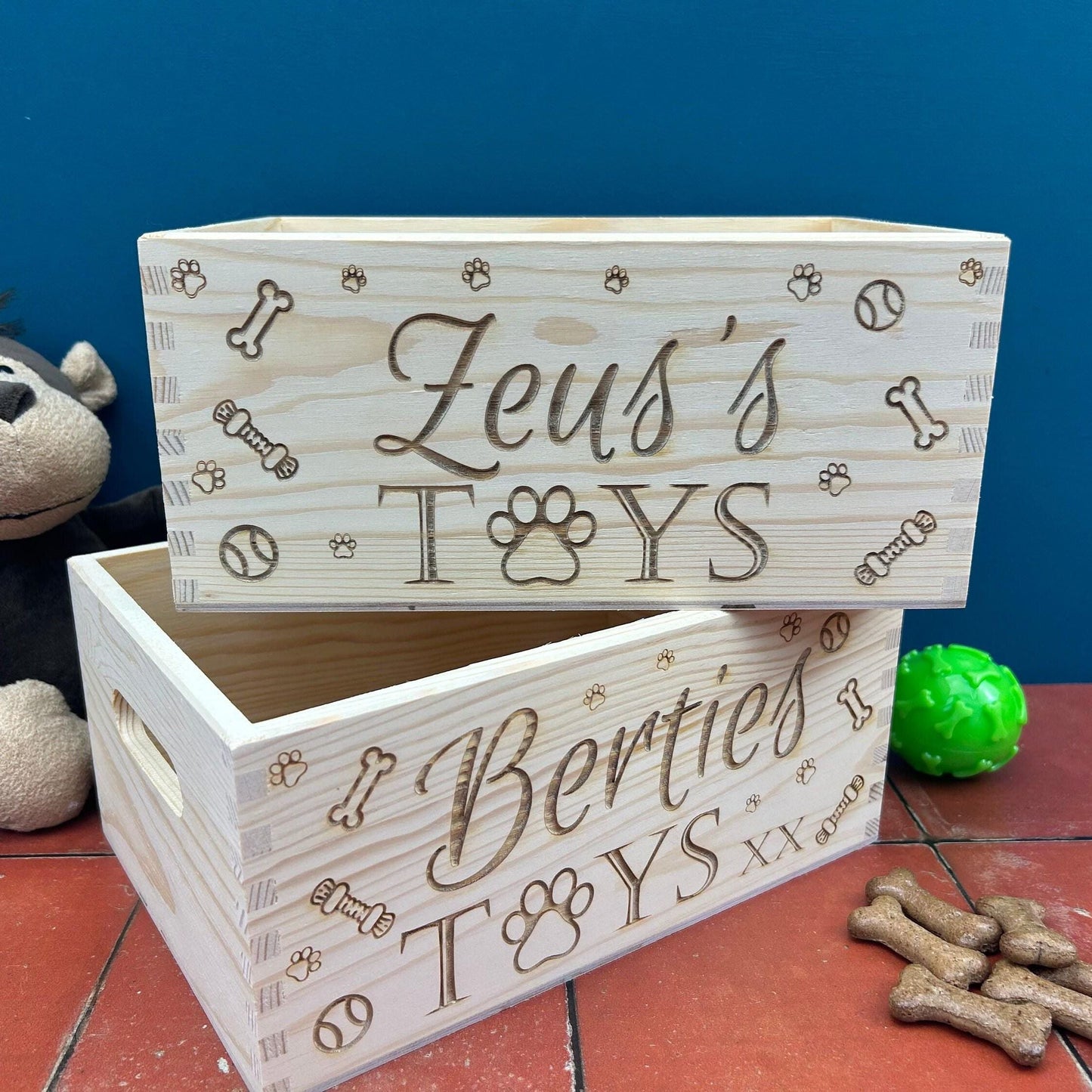 Dog Toy Crate Storage Pet Toys Present Gift Personalised Home Puppy Supplies