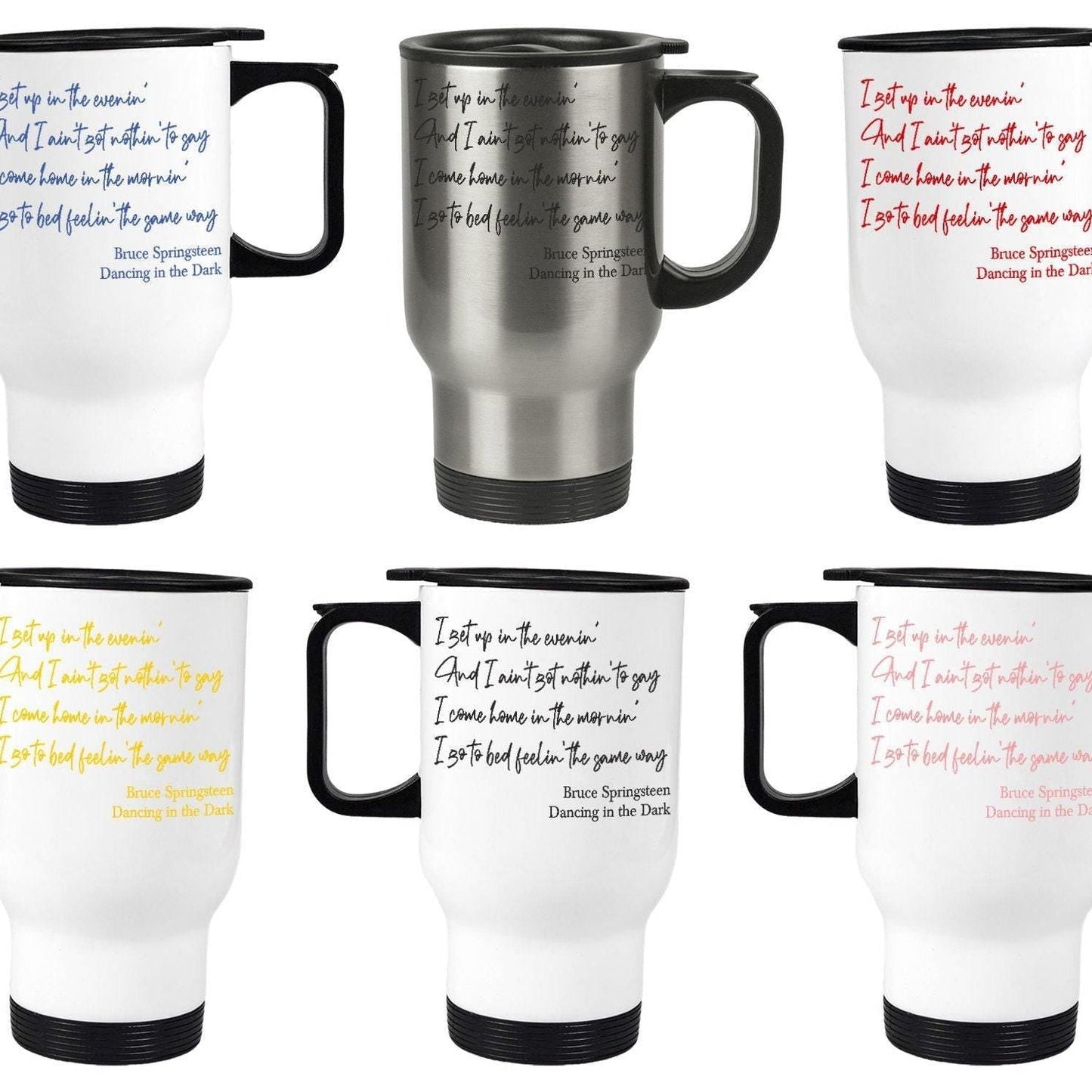 Bruce Springsteen Dancing in the Dark 80s Personalised Travel Mug