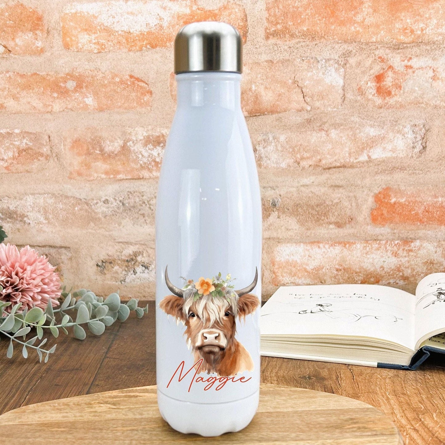 Highland Cow - Scotland Scottish Dialect - Personalised Water Bottle