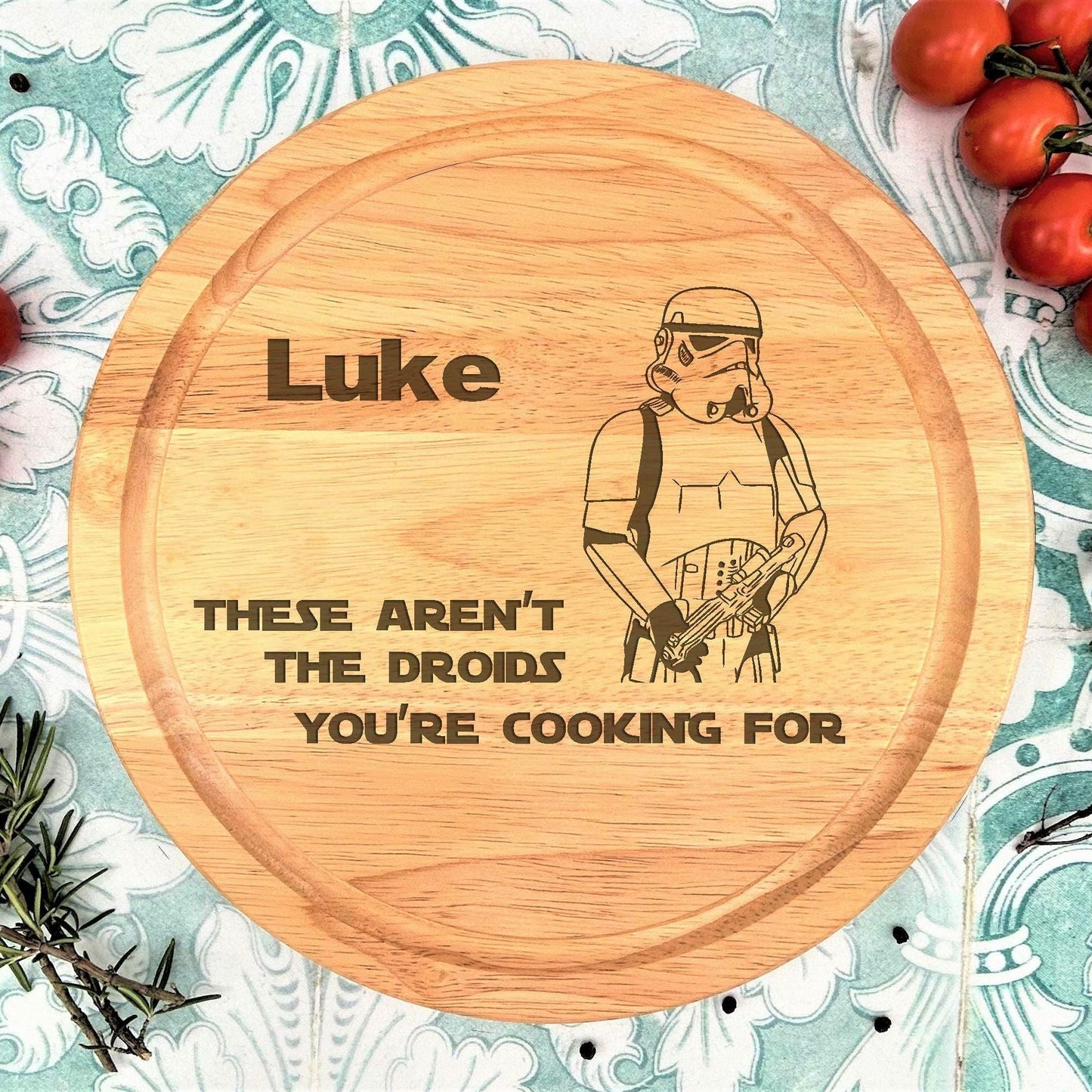 Stormtrooper - Not The Droids You're Cooking For - Star Wars Chopping Board Personalised Gift