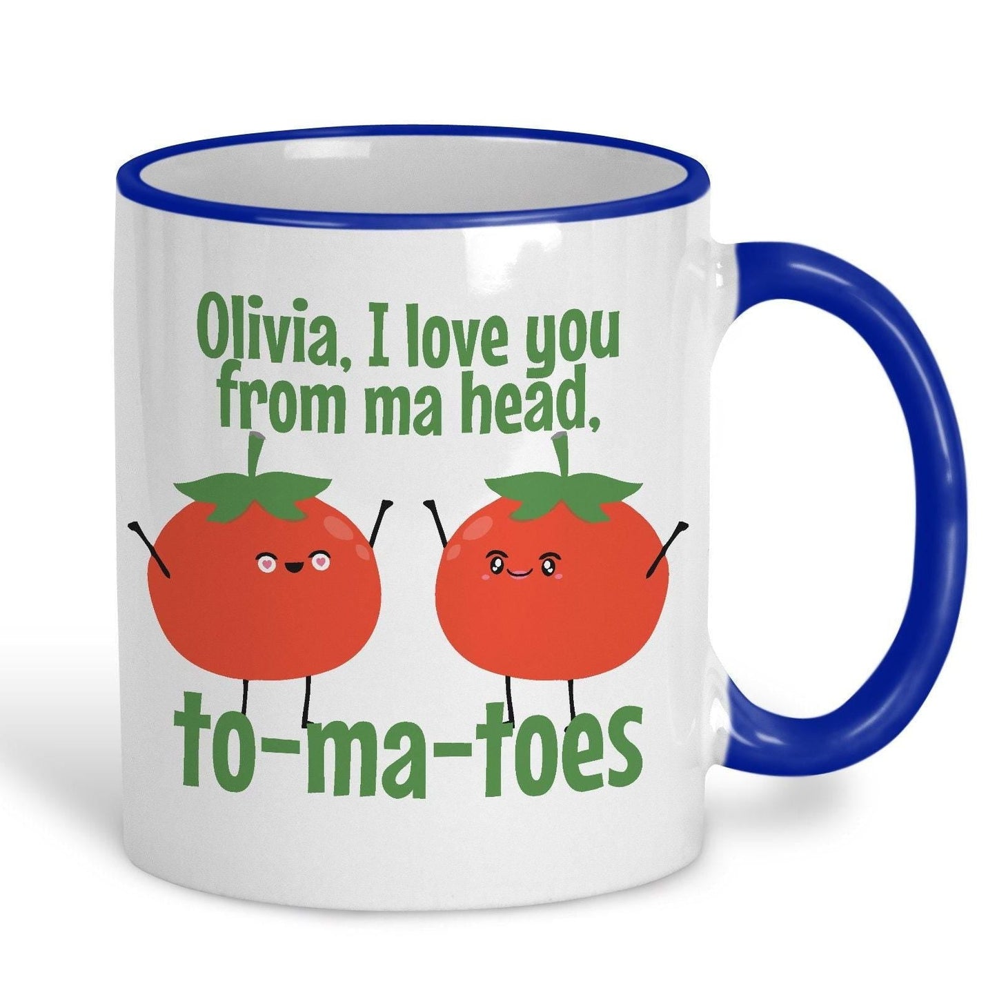 Love You Tomato Personalised Mug Valentine's Day Boyfriend Girlfriend Gift Partner Love
