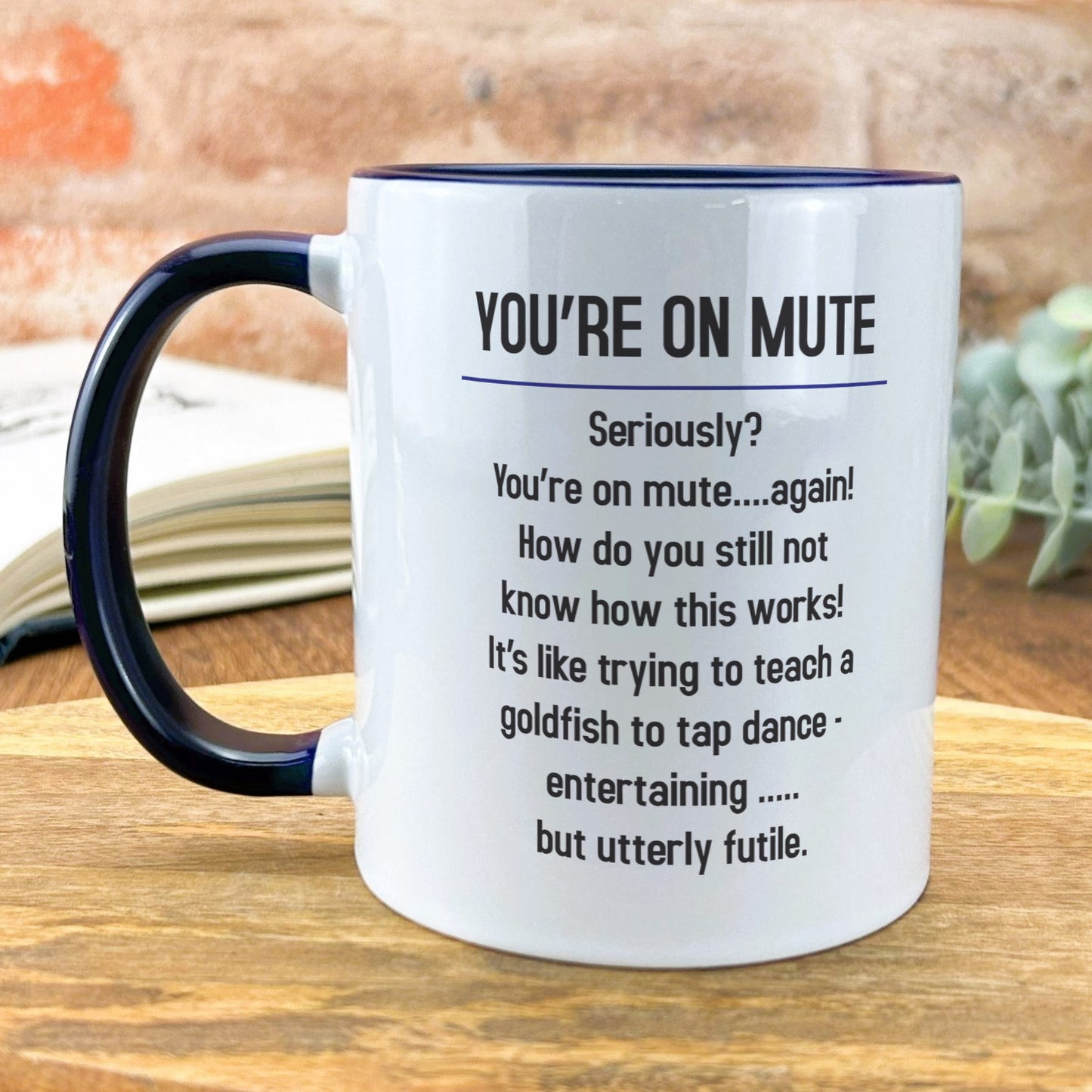 a black and white coffee mug with a poem on it