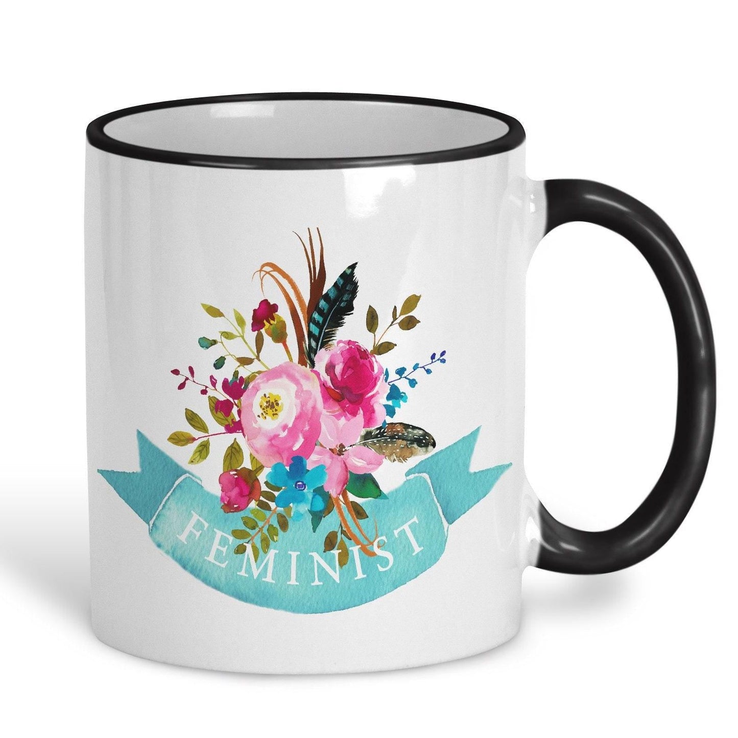 Feminist Floral Design Personalised Mug