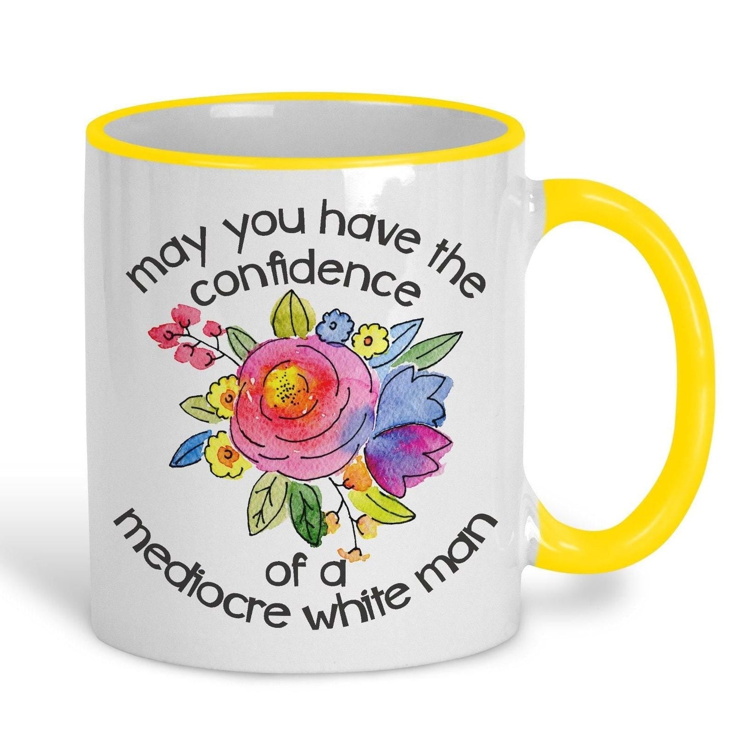 Confidence of a Mediocre White Man Floral Funny Personalised Mug