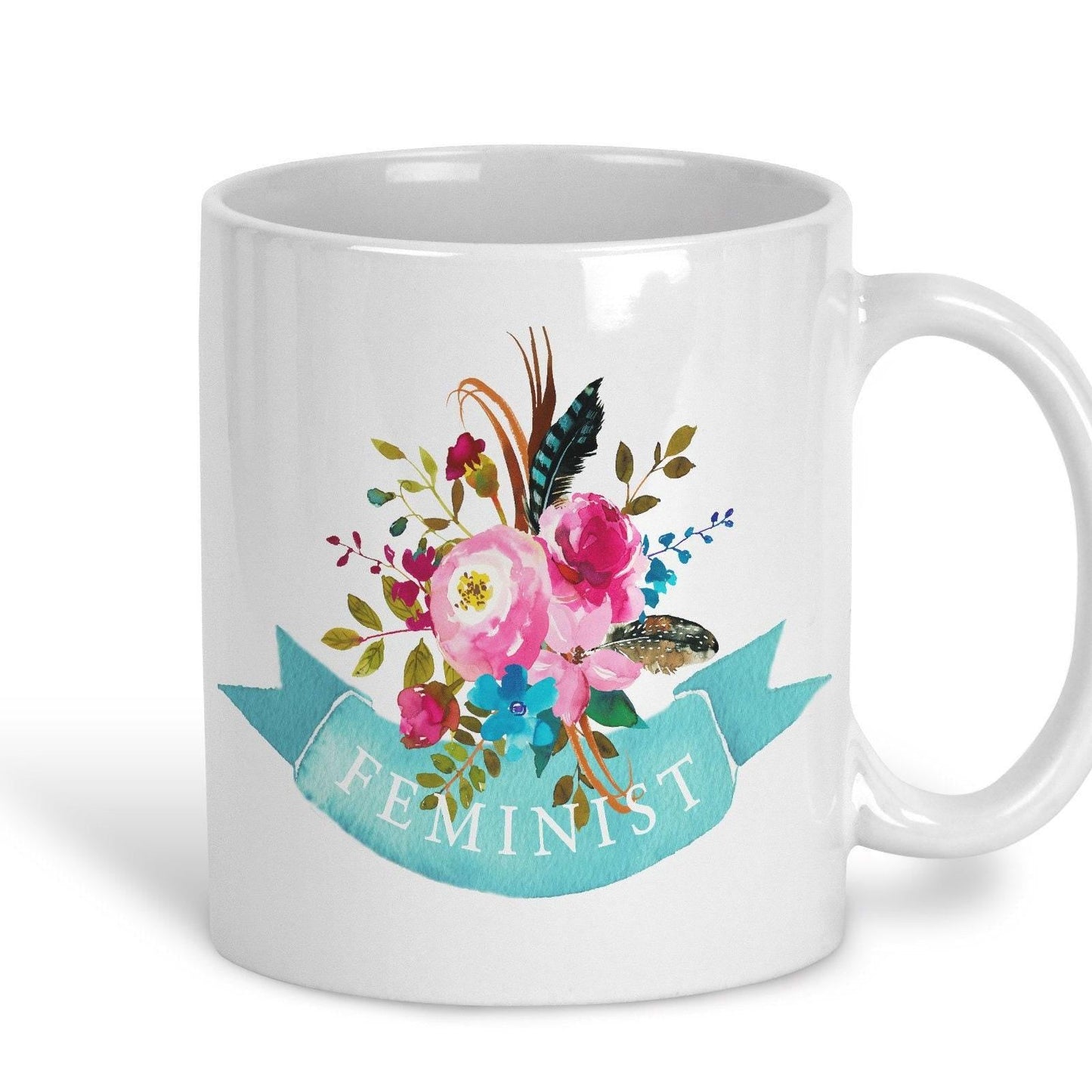 Feminist Floral Design Personalised Mug