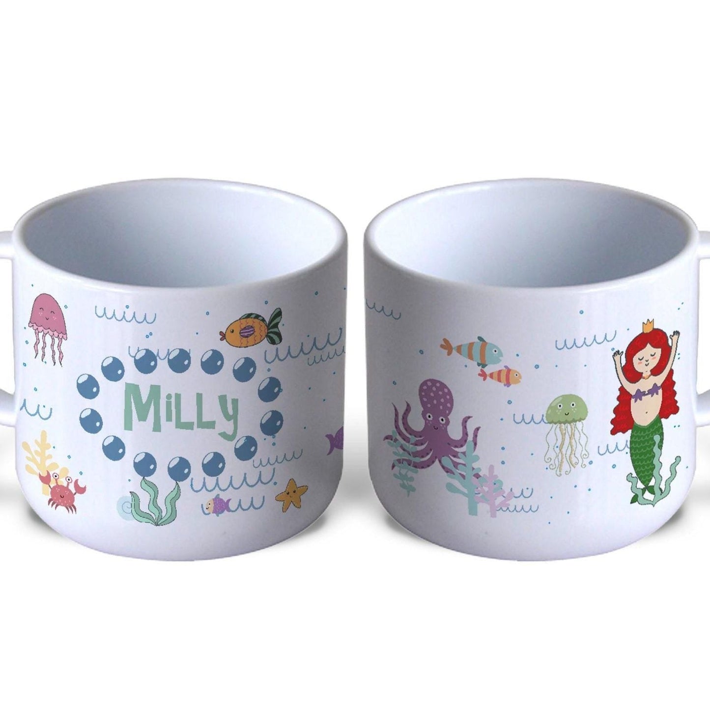 Mermaid Under The Sea Ariel Children's Personalised Mug Unbreakable 6oz Kids Toddler Child Safe Proof