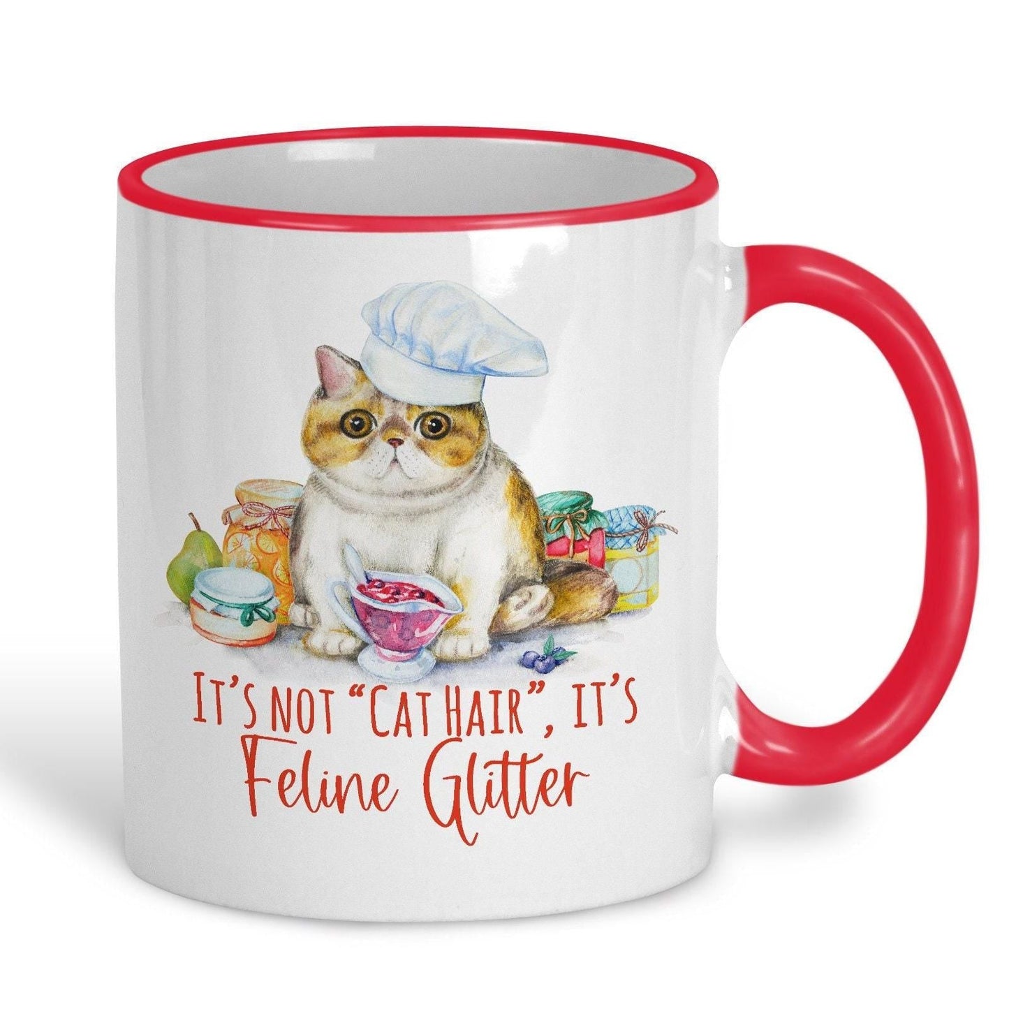 Feline Glitter Cat Design Mug